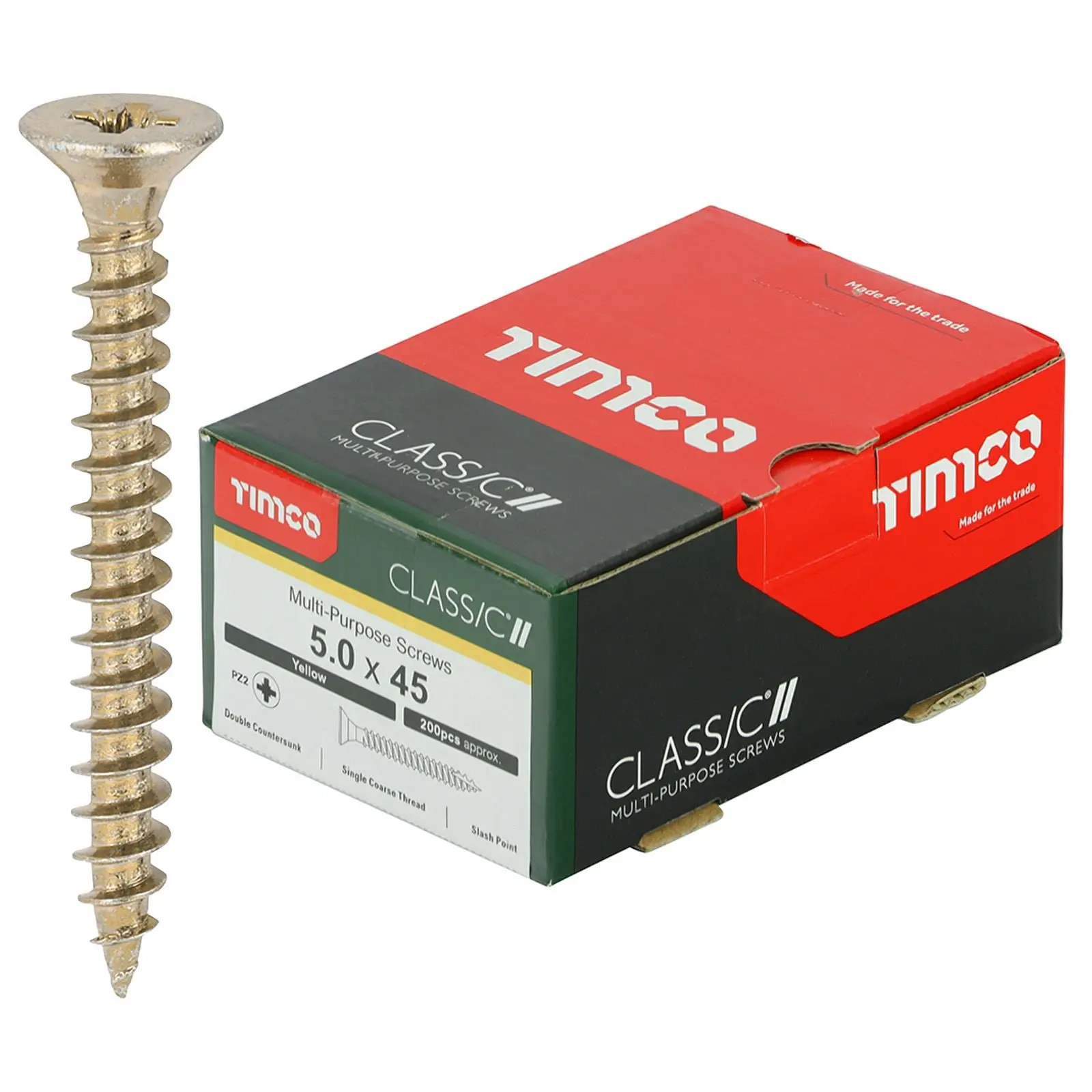 TIMCO Classic Multi Purpose Screws Pozi Head Double Countersunk Yellow Boxed - Choose Size - Image 45