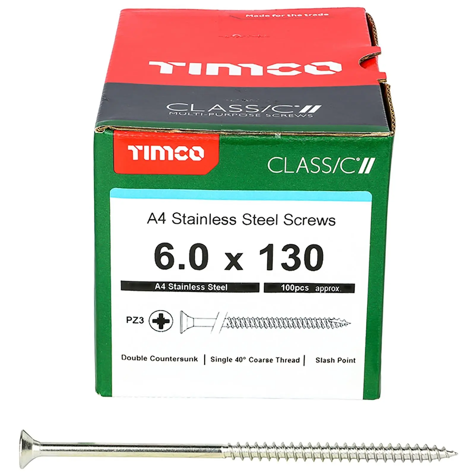 TIMCO Classic Wood Screw A4 Stainless Steel Countersunk Multi Purpose - Image 12