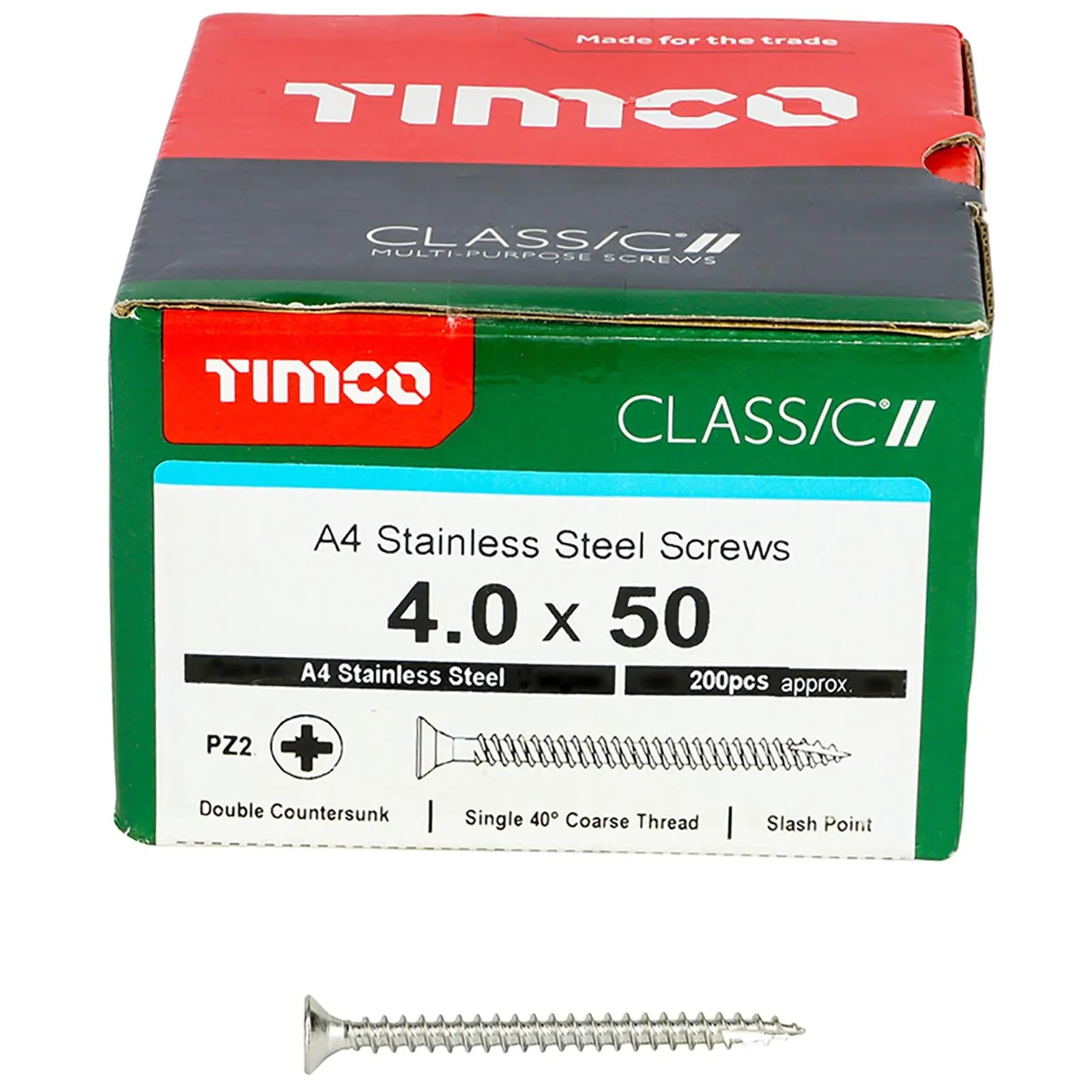 TIMCO Classic Wood Screw A4 Stainless Steel Countersunk Multi Purpose - Image 13