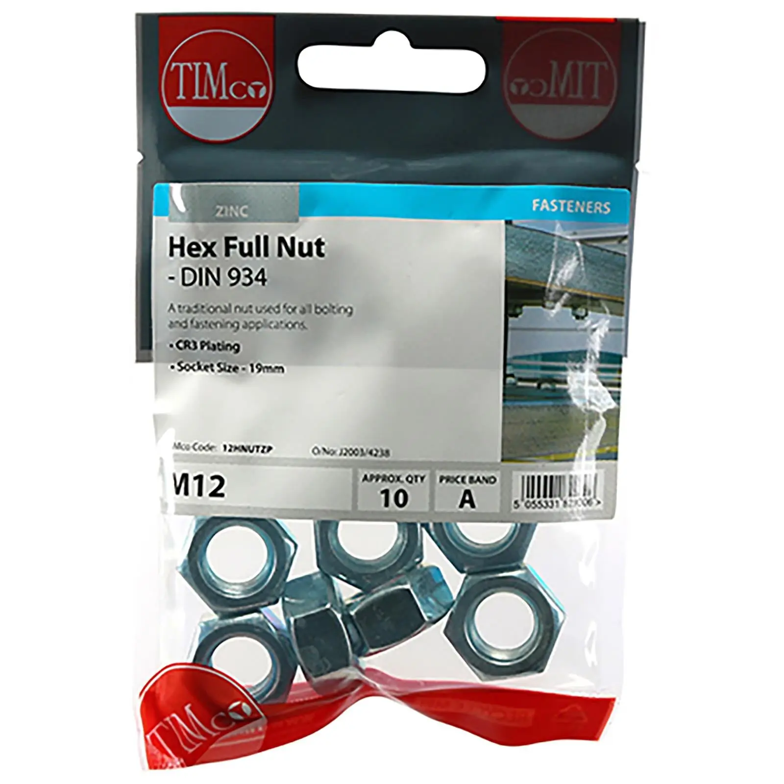 TIMCO Hex Full Nuts Zinc DIN934 M4-M20 Choose Size - Image 14