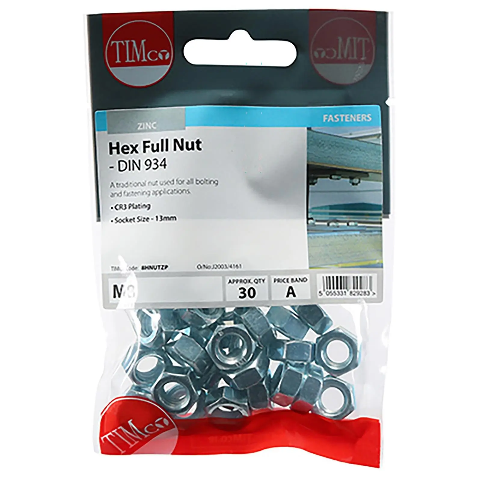 TIMCO Hex Full Nuts Zinc DIN934 M4-M20 Choose Size - Image 16