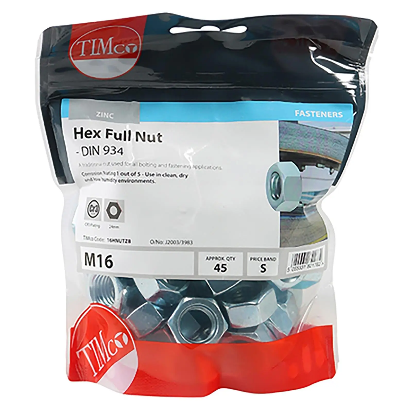 TIMCO Hex Full Nuts Zinc DIN934 M4-M20 Choose Size - Image 17