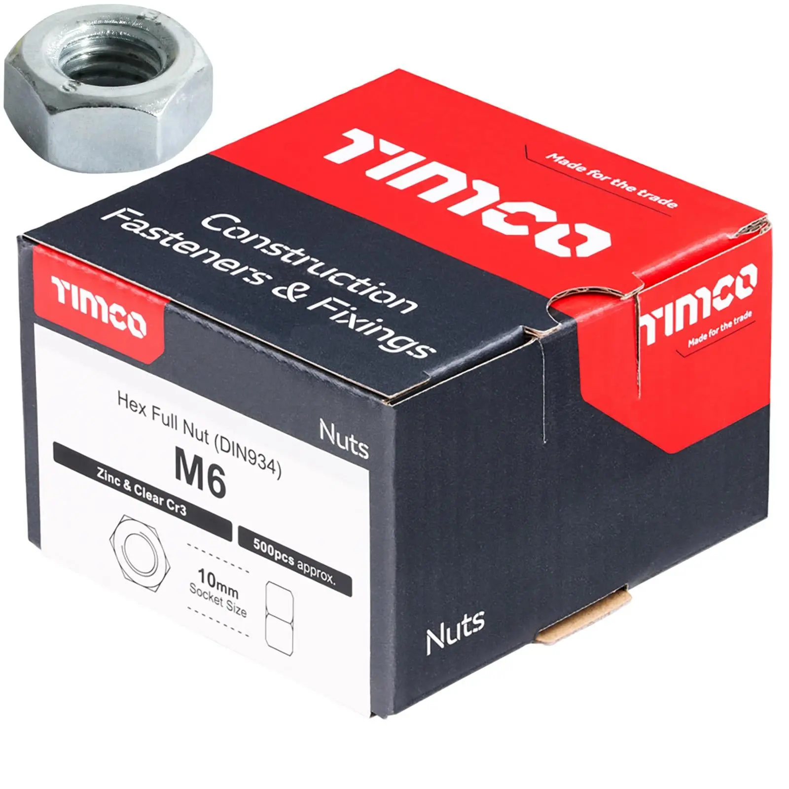TIMCO Hex Full Nuts Zinc DIN934 M4-M20 Choose Size - Image 18