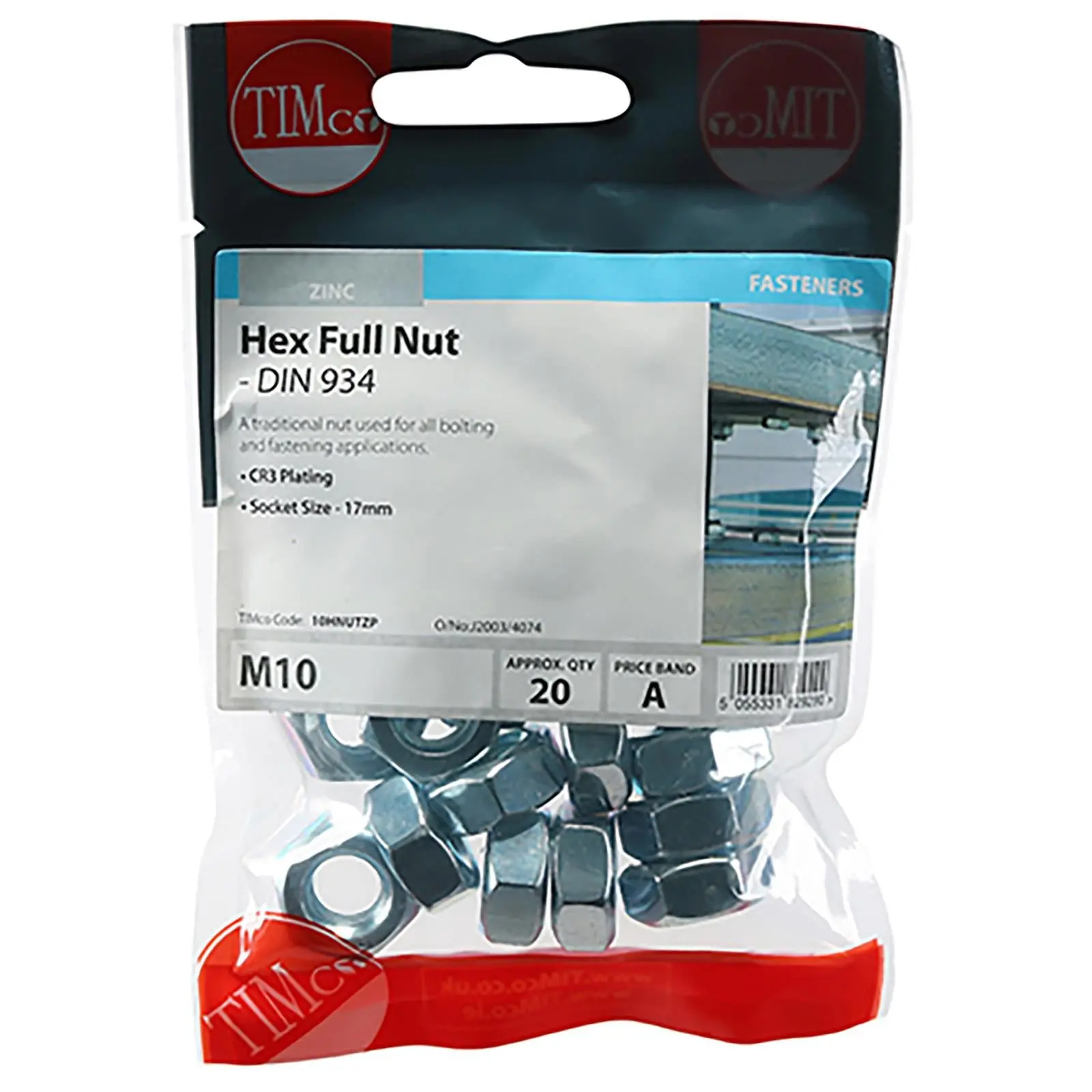 TIMCO Hex Full Nuts Zinc DIN934 M4-M20 Choose Size - Image 19