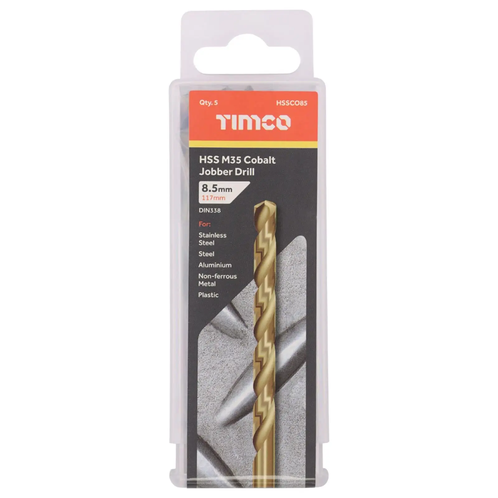 TIMCO HSS Cobalt Jobber Metal Drill Bits M35 Tube DIN338 1-13mm - Choose Size - Image 13