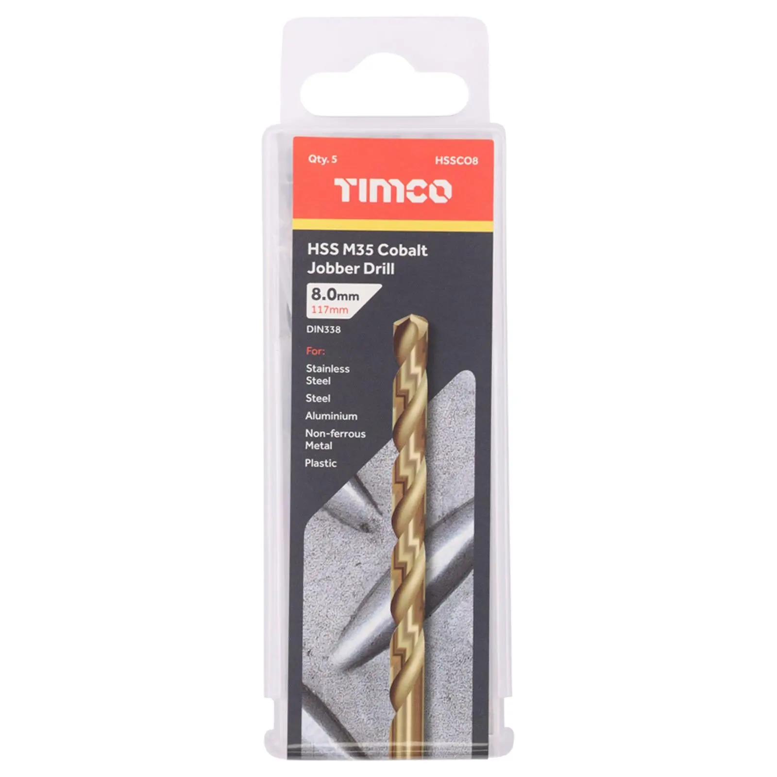 TIMCO HSS Cobalt Jobber Metal Drill Bits M35 Tube DIN338 1-13mm - Choose Size - Image 18