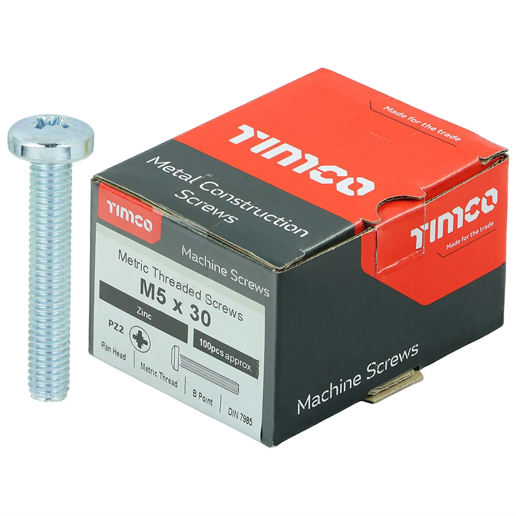 TIMCO Machine Screws Pan Head Zinc Pozi Head 100 Screws Box - Choose Size - Image 7