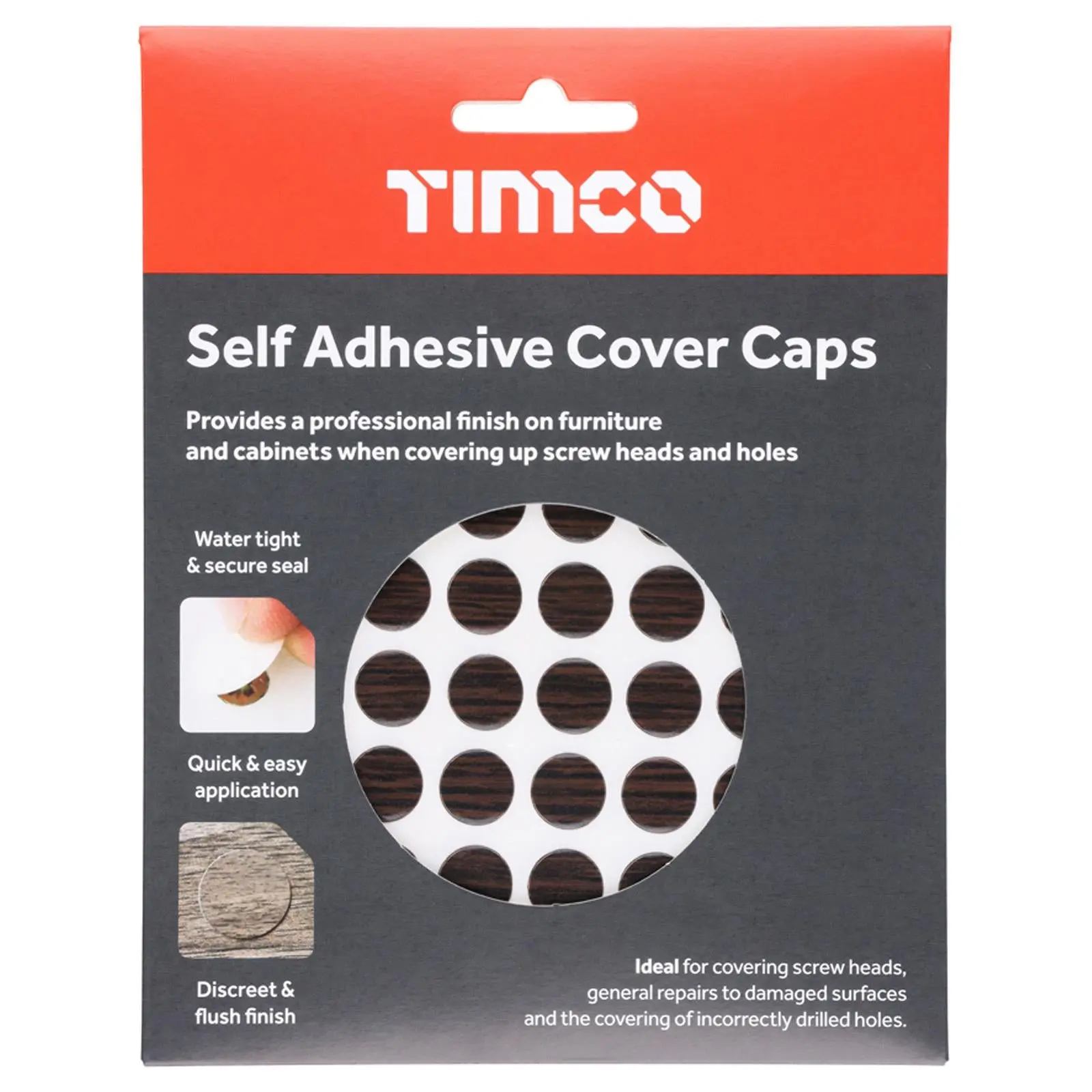 TIMCO Self Adhesive Screw Cover Caps 13mm 18mm Diameter Matt Gloss - Choose Colour - Image 12