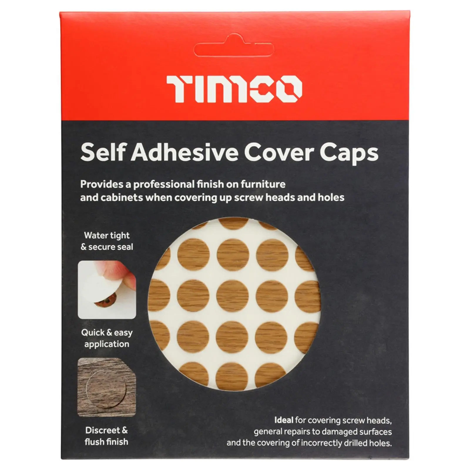 TIMCO Self Adhesive Screw Cover Caps 13mm 18mm Diameter Matt Gloss - Choose Colour - Image 16