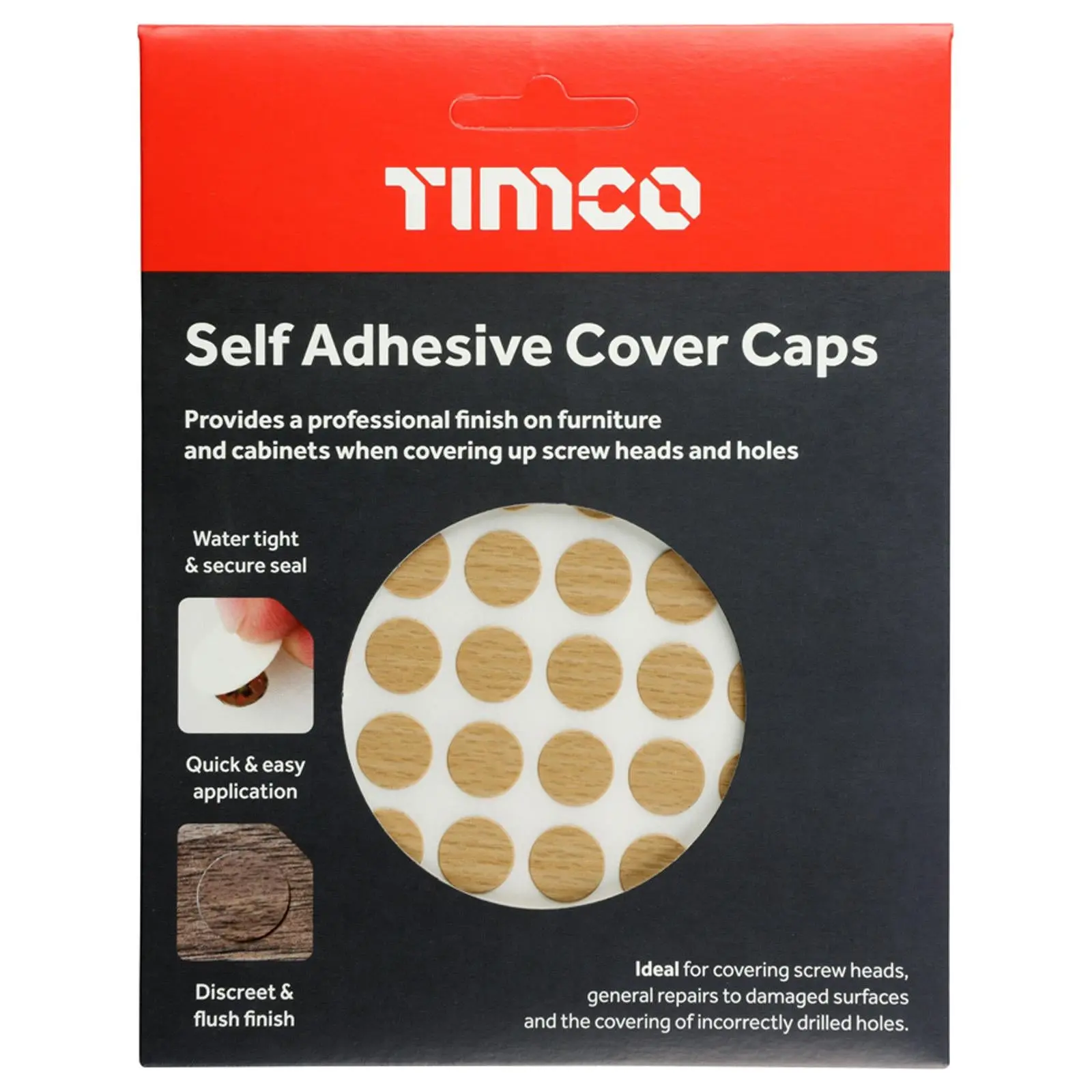 TIMCO Self Adhesive Screw Cover Caps 13mm 18mm Diameter Matt Gloss - Choose Colour - Image 20