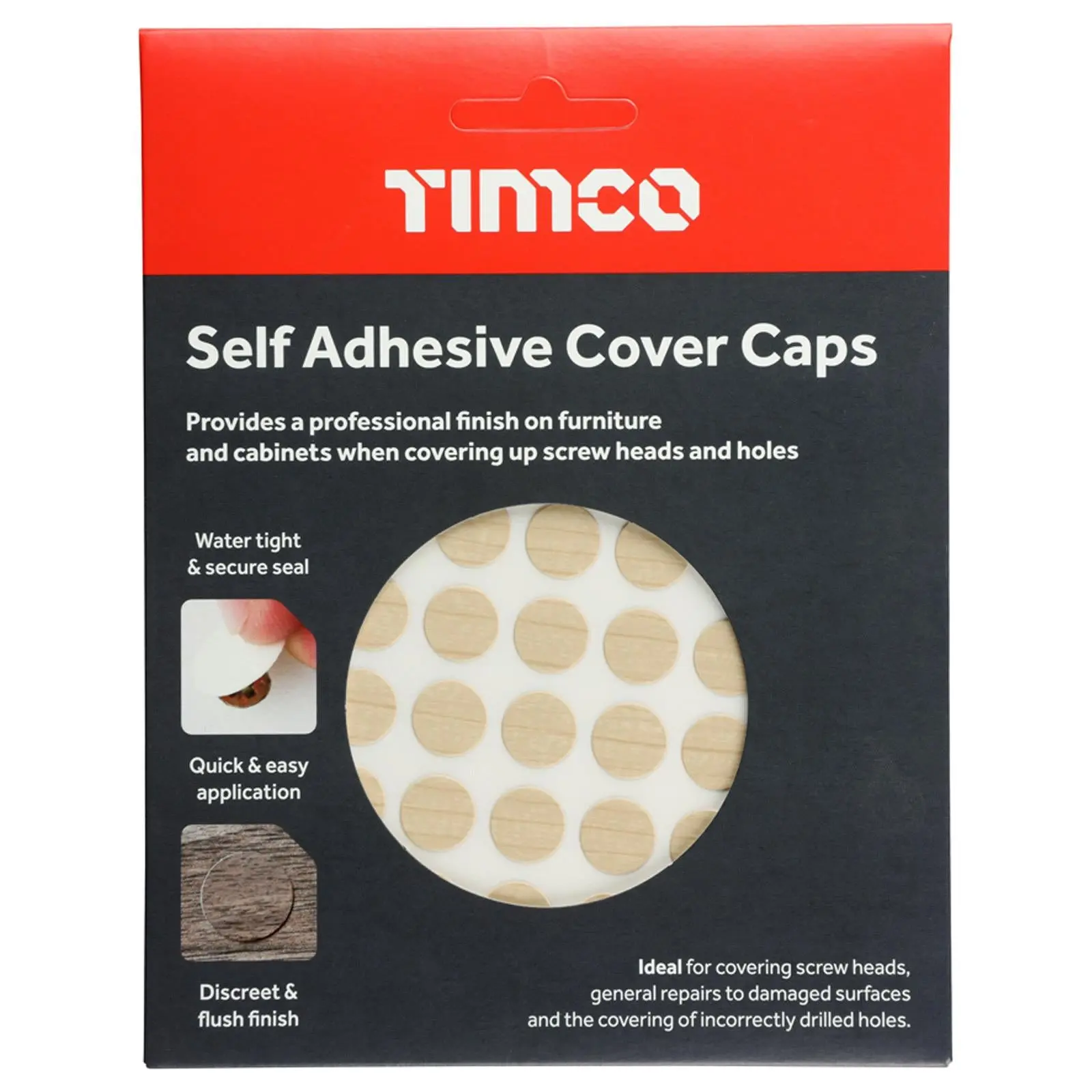 TIMCO Self Adhesive Screw Cover Caps 13mm 18mm Diameter Matt Gloss - Choose Colour - Image 22