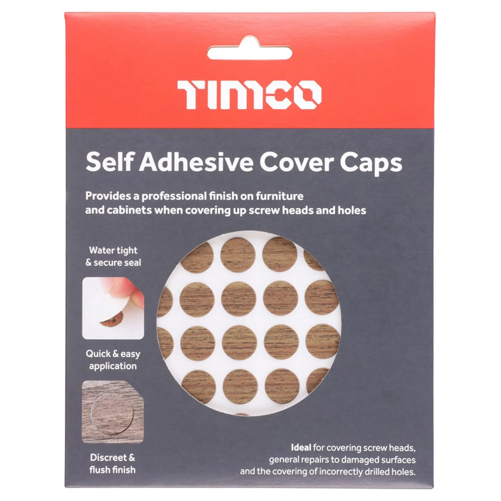 TIMCO Self Adhesive Screw Cover Caps 13mm 18mm Diameter Matt Gloss - Choose Colour - Image 31