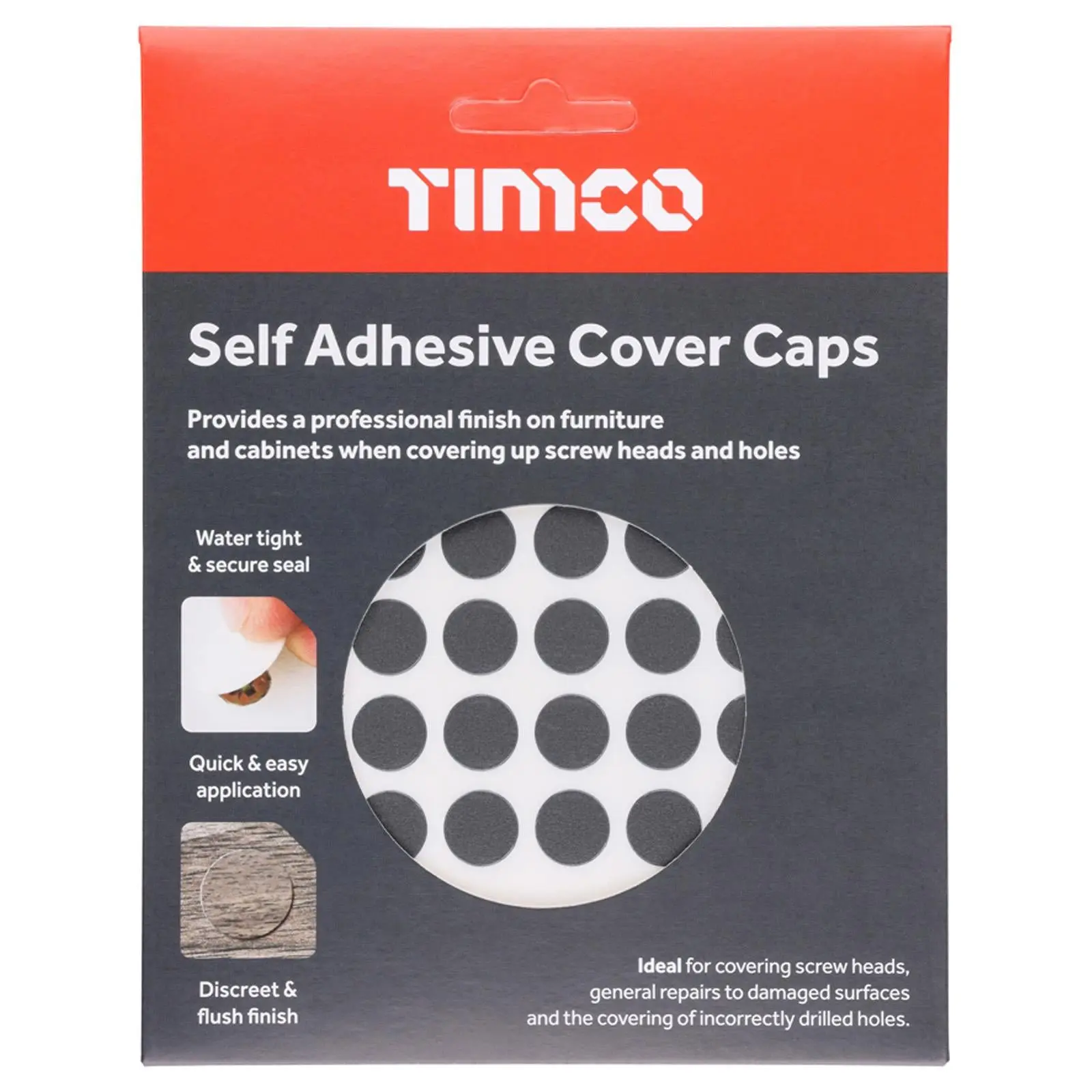 TIMCO Self Adhesive Screw Cover Caps 13mm 18mm Diameter Matt Gloss - Choose Colour - Image 36