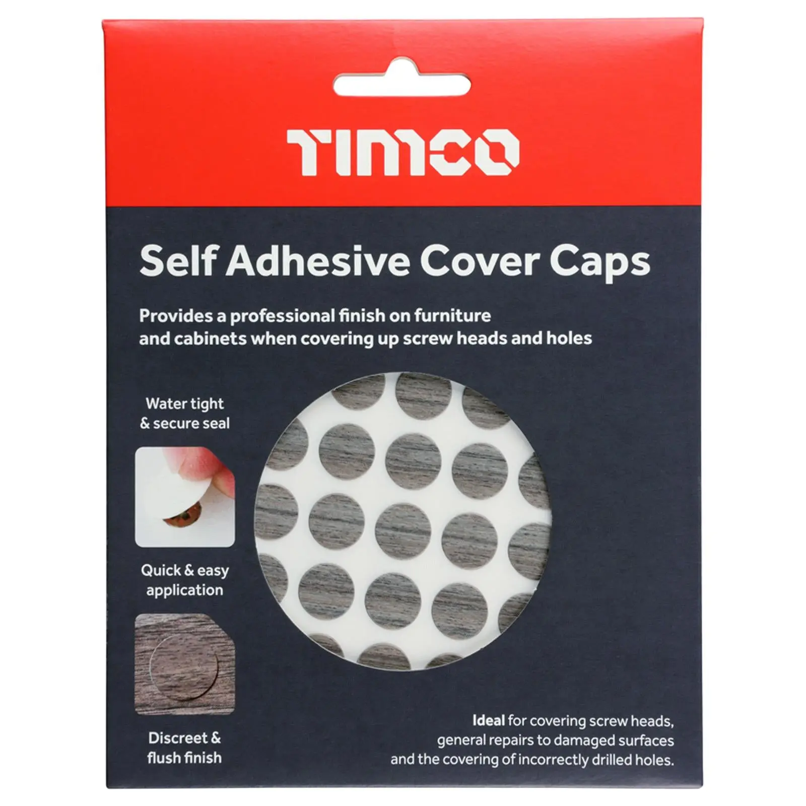 TIMCO Self Adhesive Screw Cover Caps 13mm 18mm Diameter Matt Gloss - Choose Colour - Image 38