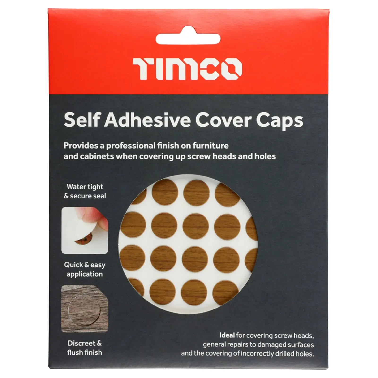 TIMCO Self Adhesive Screw Cover Caps 13mm 18mm Diameter Matt Gloss - Choose Colour - Image 40