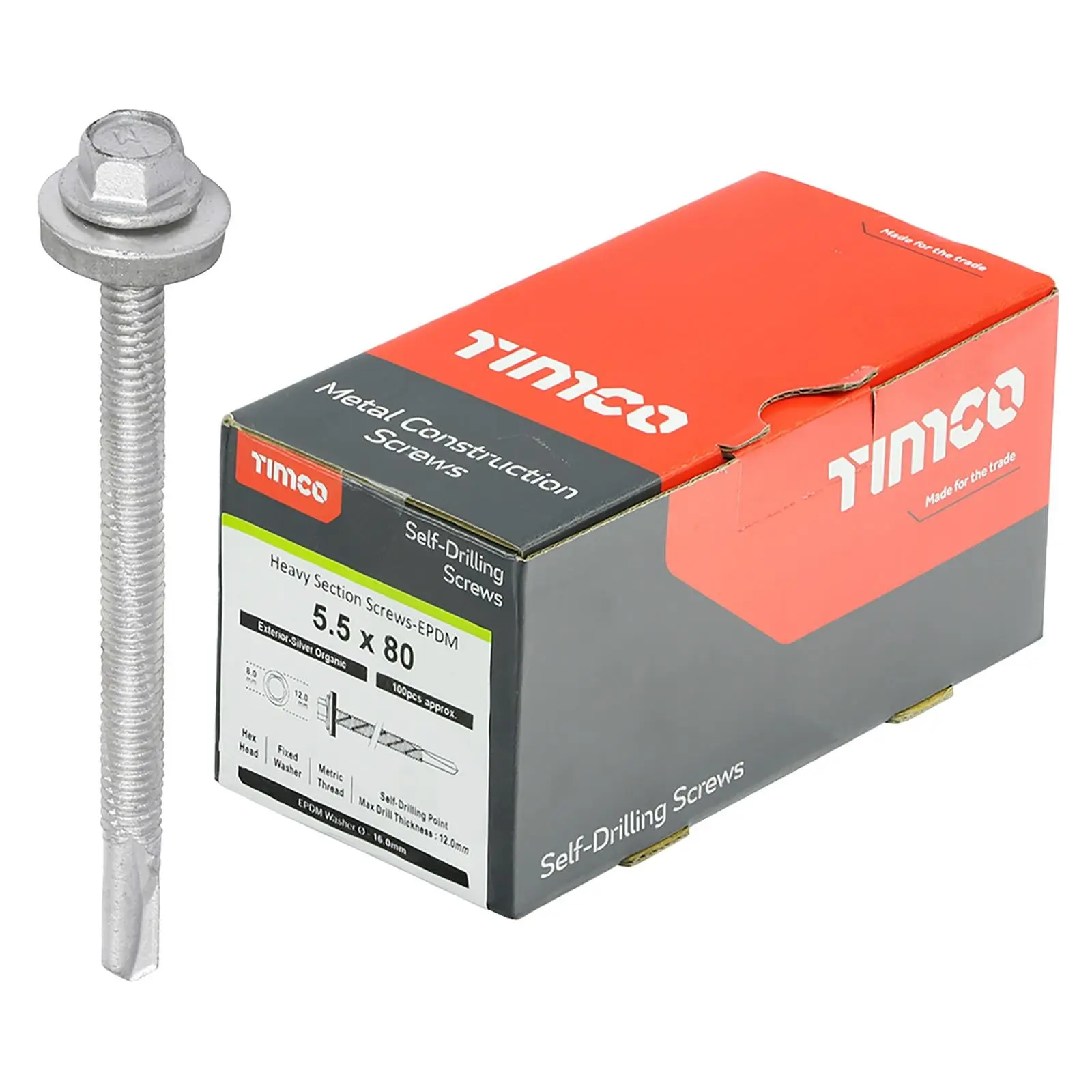 TIMCO Self Drilling Construction Screw for Heavy Section Steel with or without EPDM Washer Bi-Metal Exterior Zinc -Choose Size - Image 22