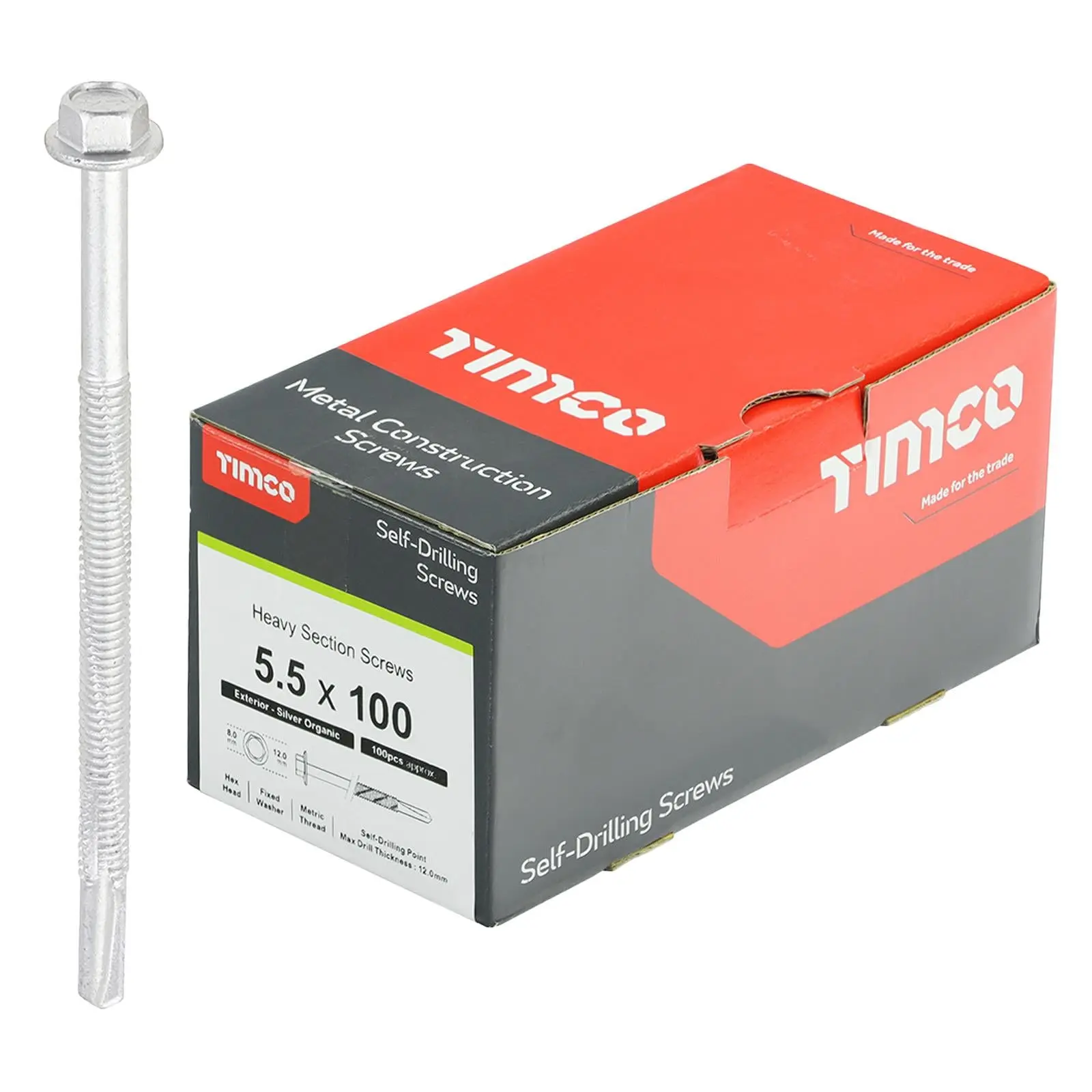 TIMCO Self Drilling Construction Screw for Heavy Section Steel with or without EPDM Washer Bi-Metal Exterior Zinc -Choose Size - Image 28