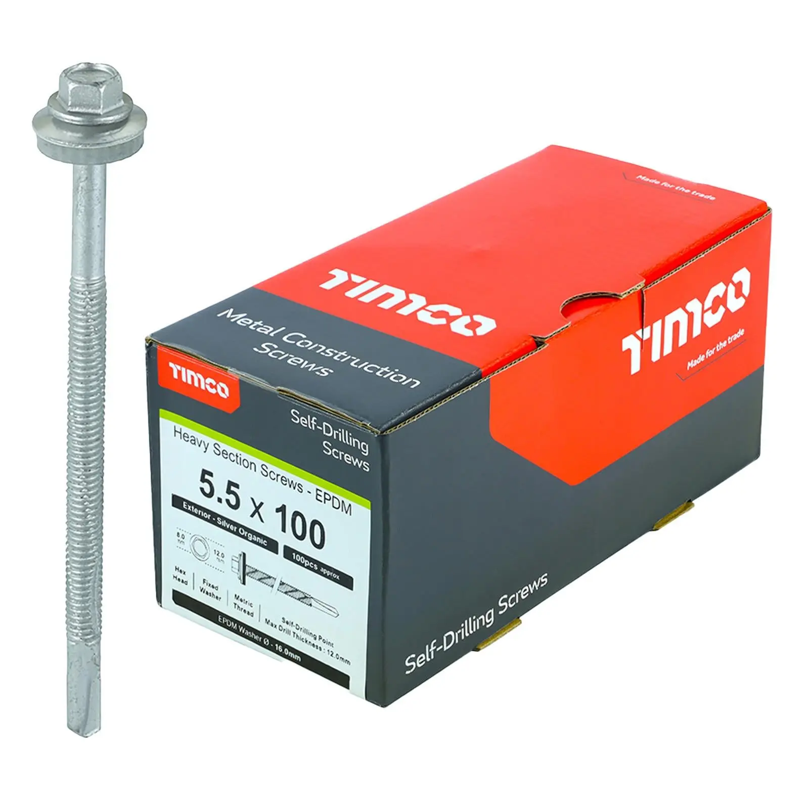 TIMCO Self Drilling Construction Screw for Heavy Section Steel with or without EPDM Washer Bi-Metal Exterior Zinc -Choose Size - Image 4