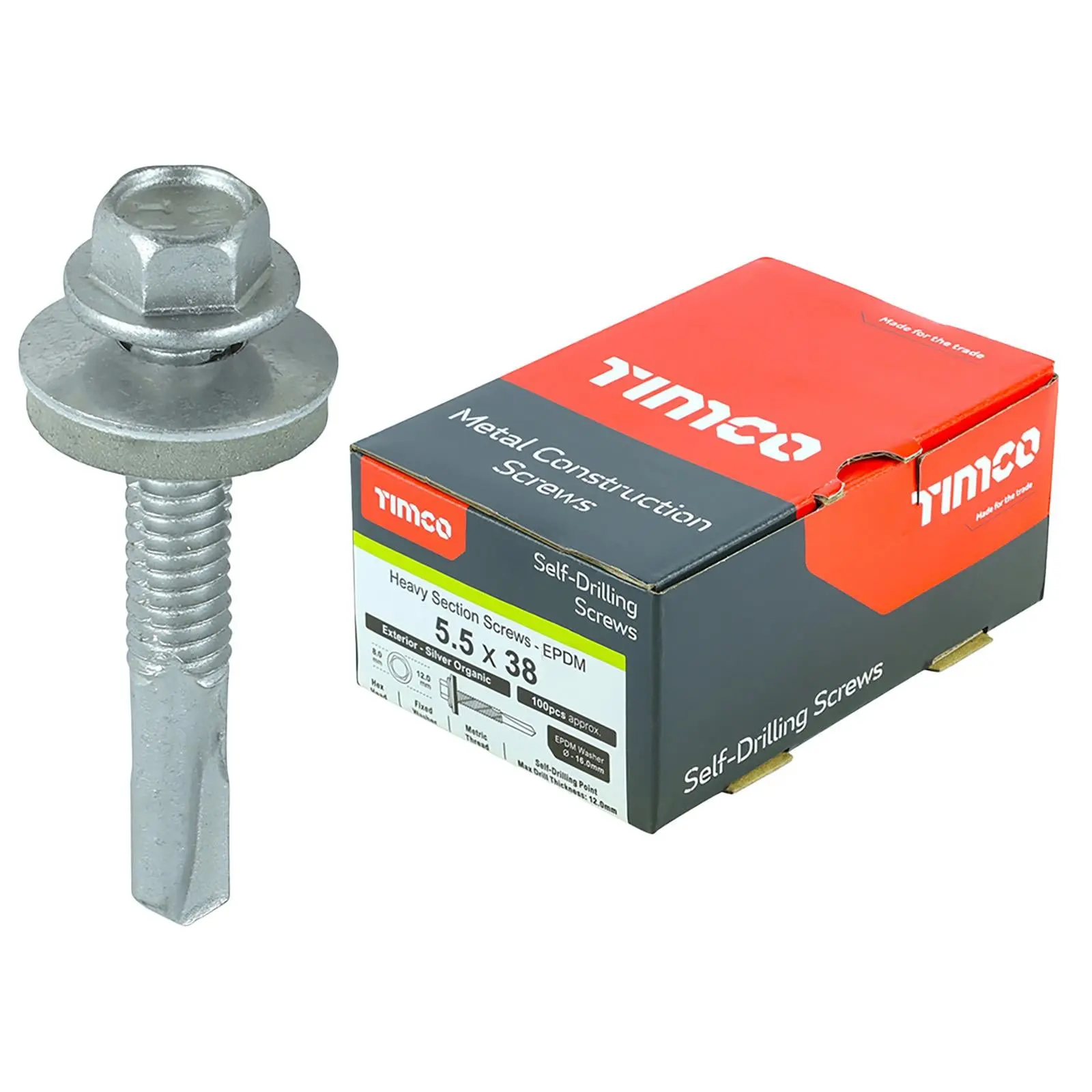 TIMCO Self Drilling Construction Screw for Heavy Section Steel with or without EPDM Washer Bi-Metal Exterior Zinc -Choose Size - Image 5