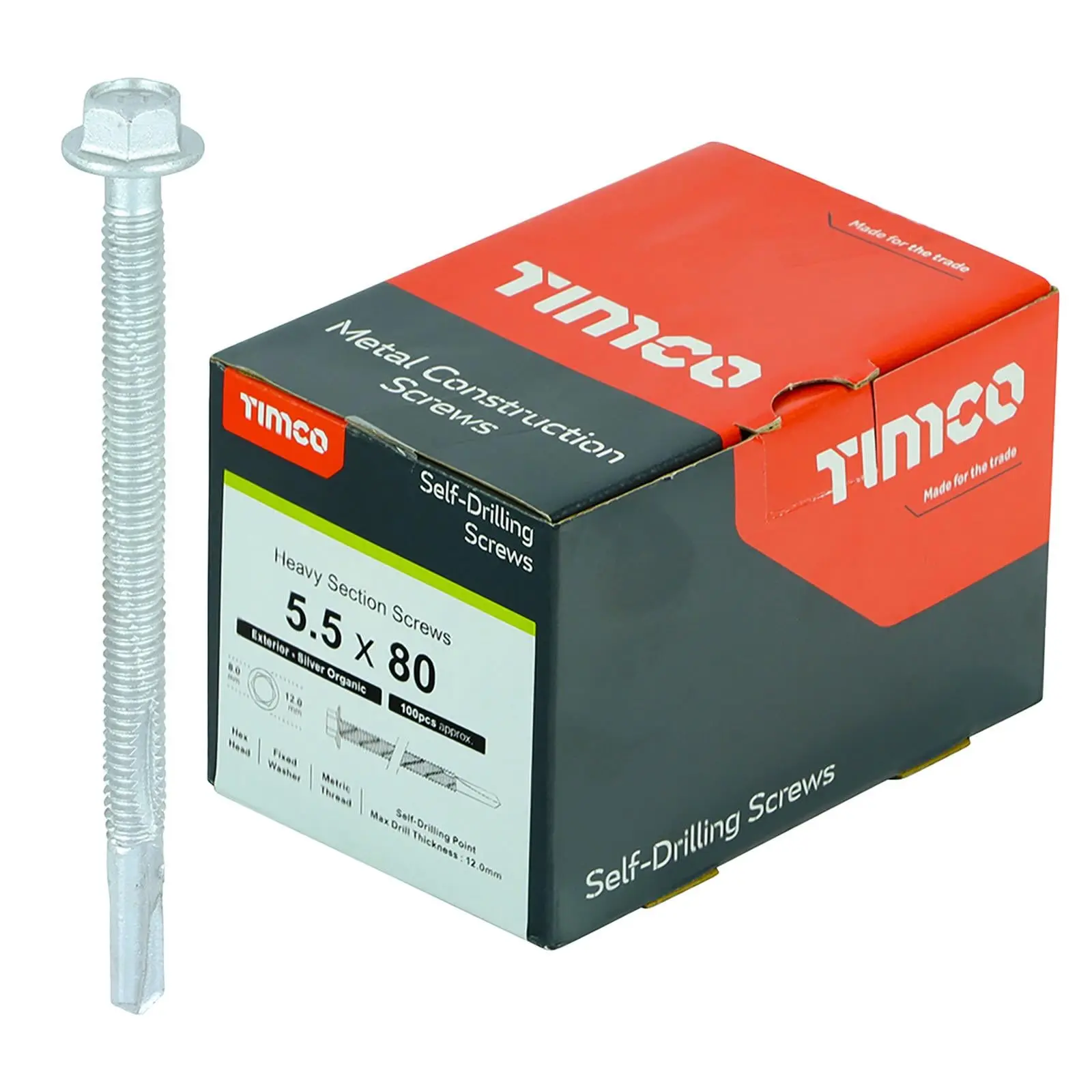 TIMCO Self Drilling Construction Screw for Heavy Section Steel with or without EPDM Washer Bi-Metal Exterior Zinc -Choose Size - Image 8