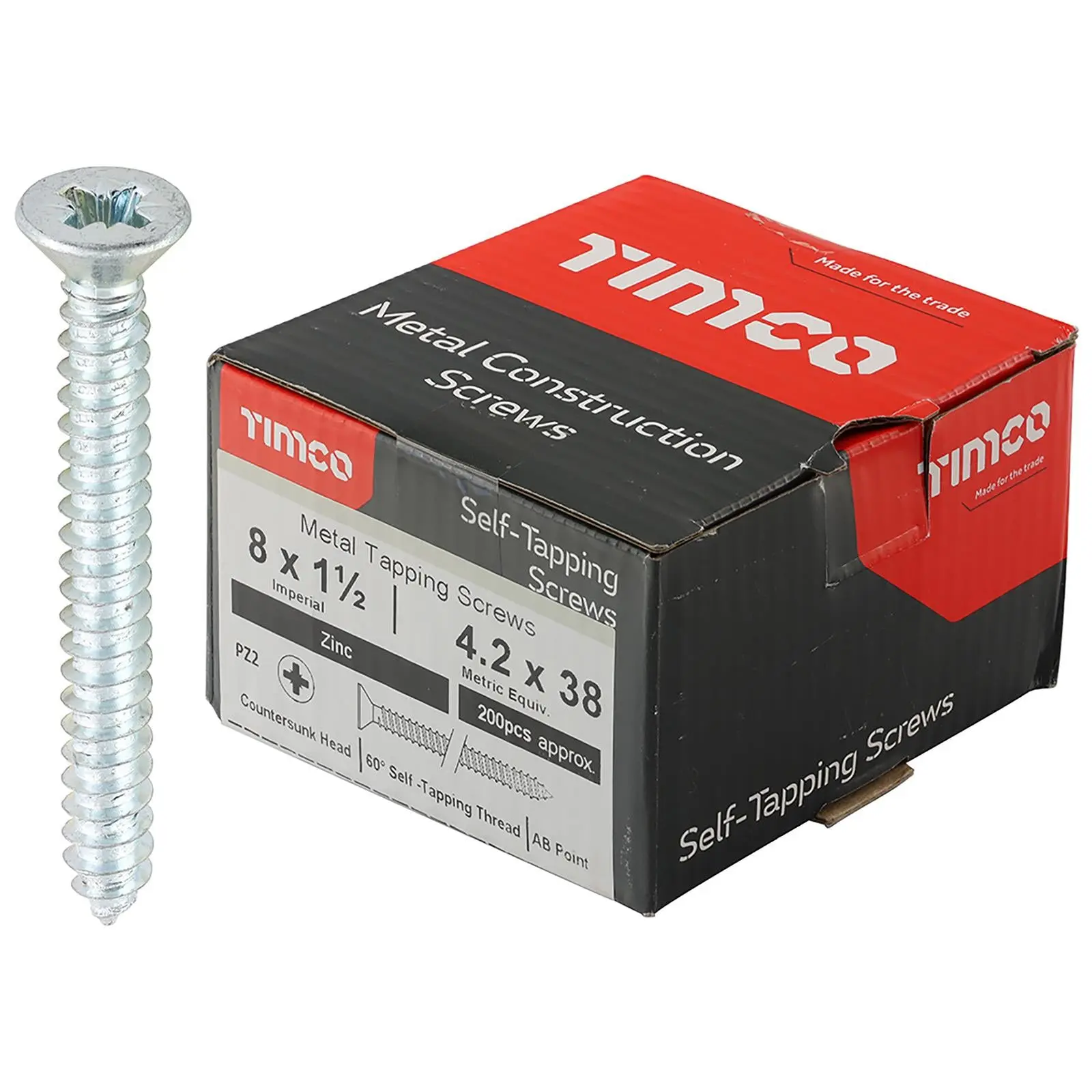 TIMCO Self Tapping Screws Countersunk Zinc Pozi - Choose Size - Image 15