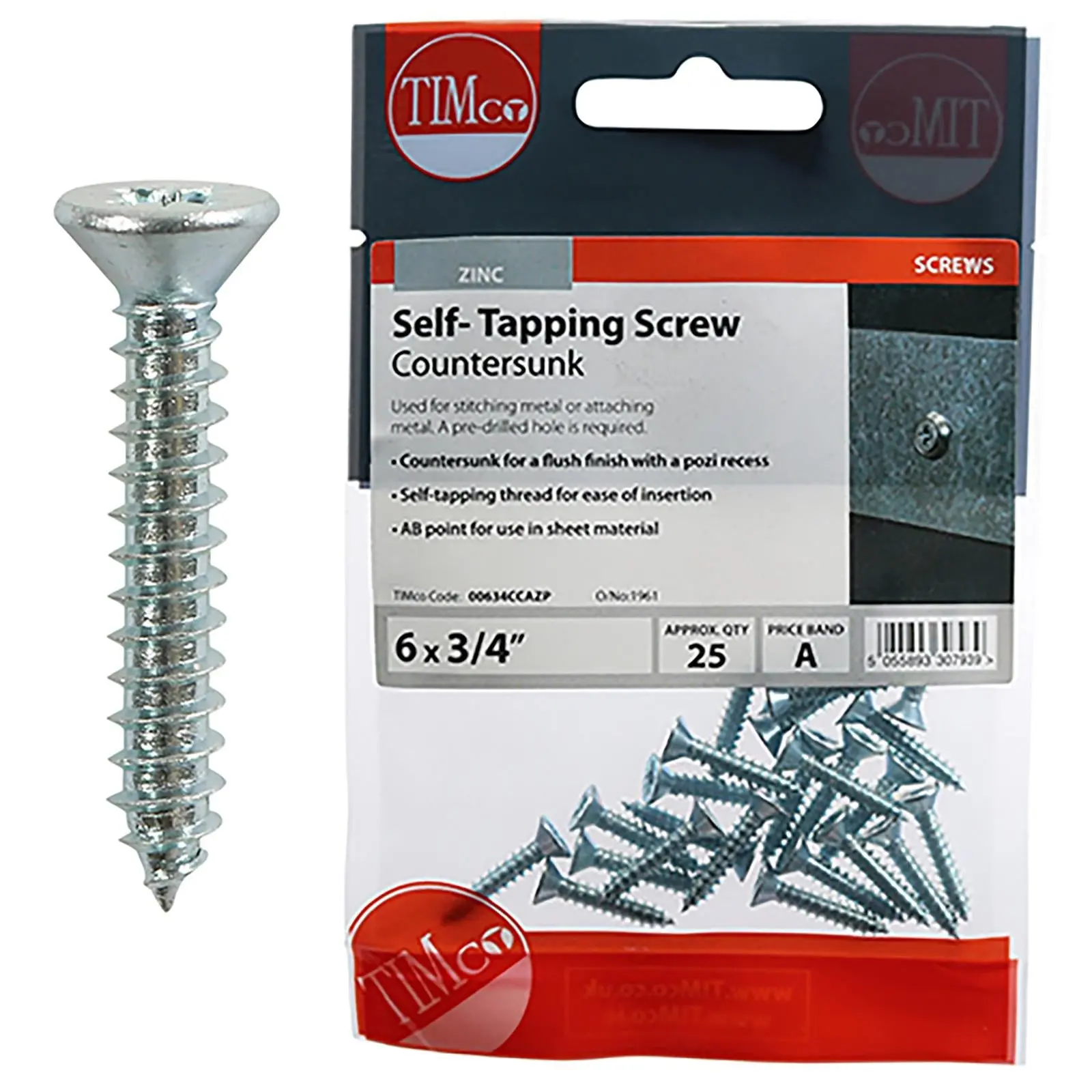 TIMCO Self Tapping Screws Countersunk Zinc Pozi - Choose Size - Image 16