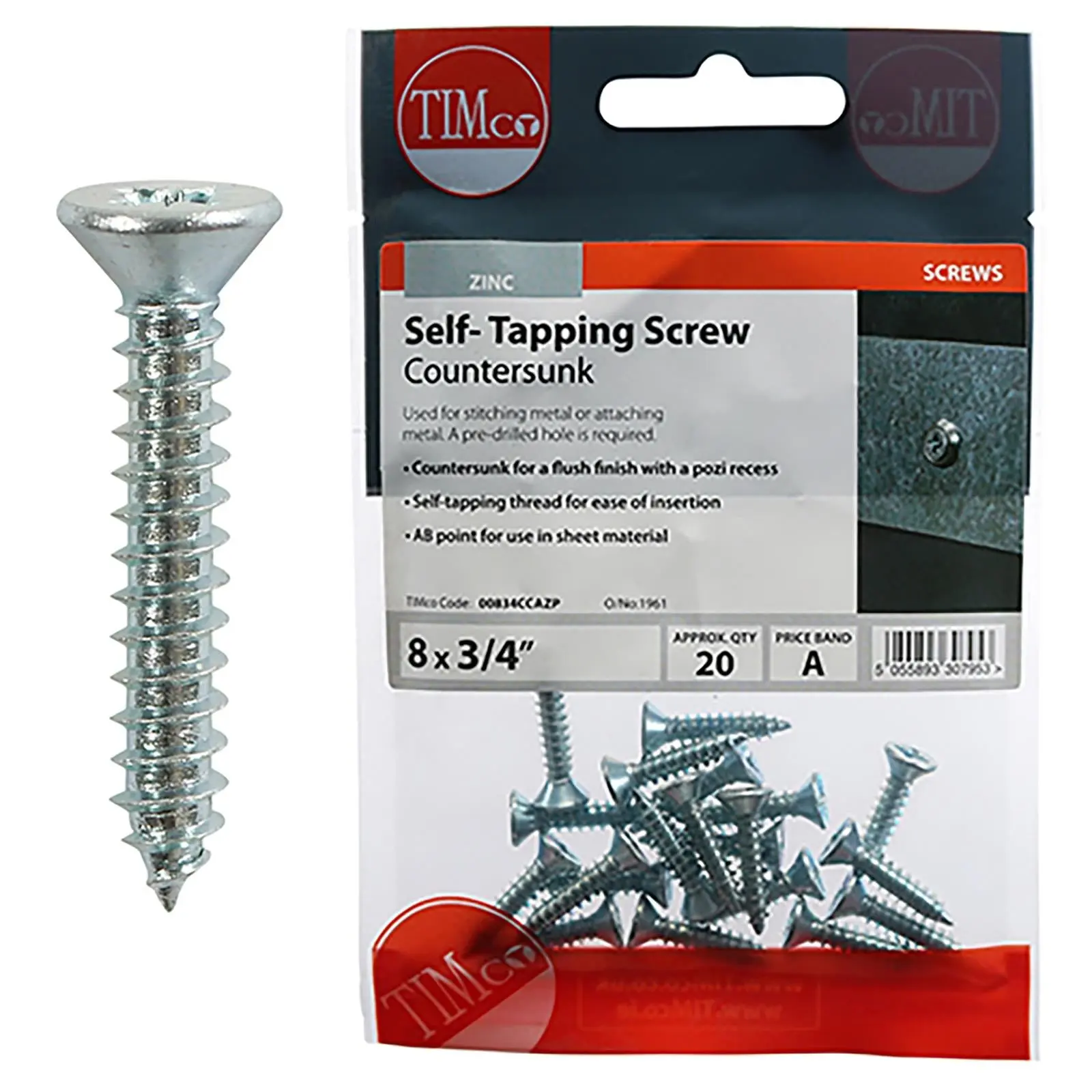 TIMCO Self Tapping Screws Countersunk Zinc Pozi - Choose Size - Image 17