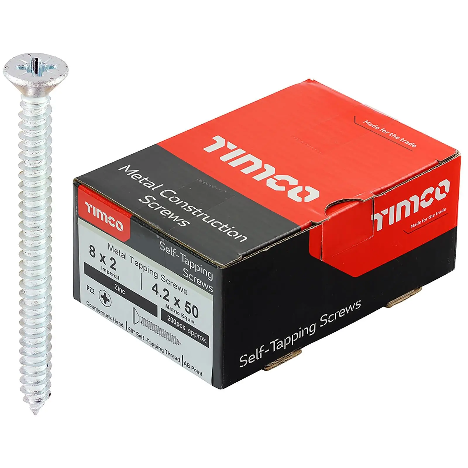 TIMCO Self Tapping Screws Countersunk Zinc Pozi - Choose Size - Image 2