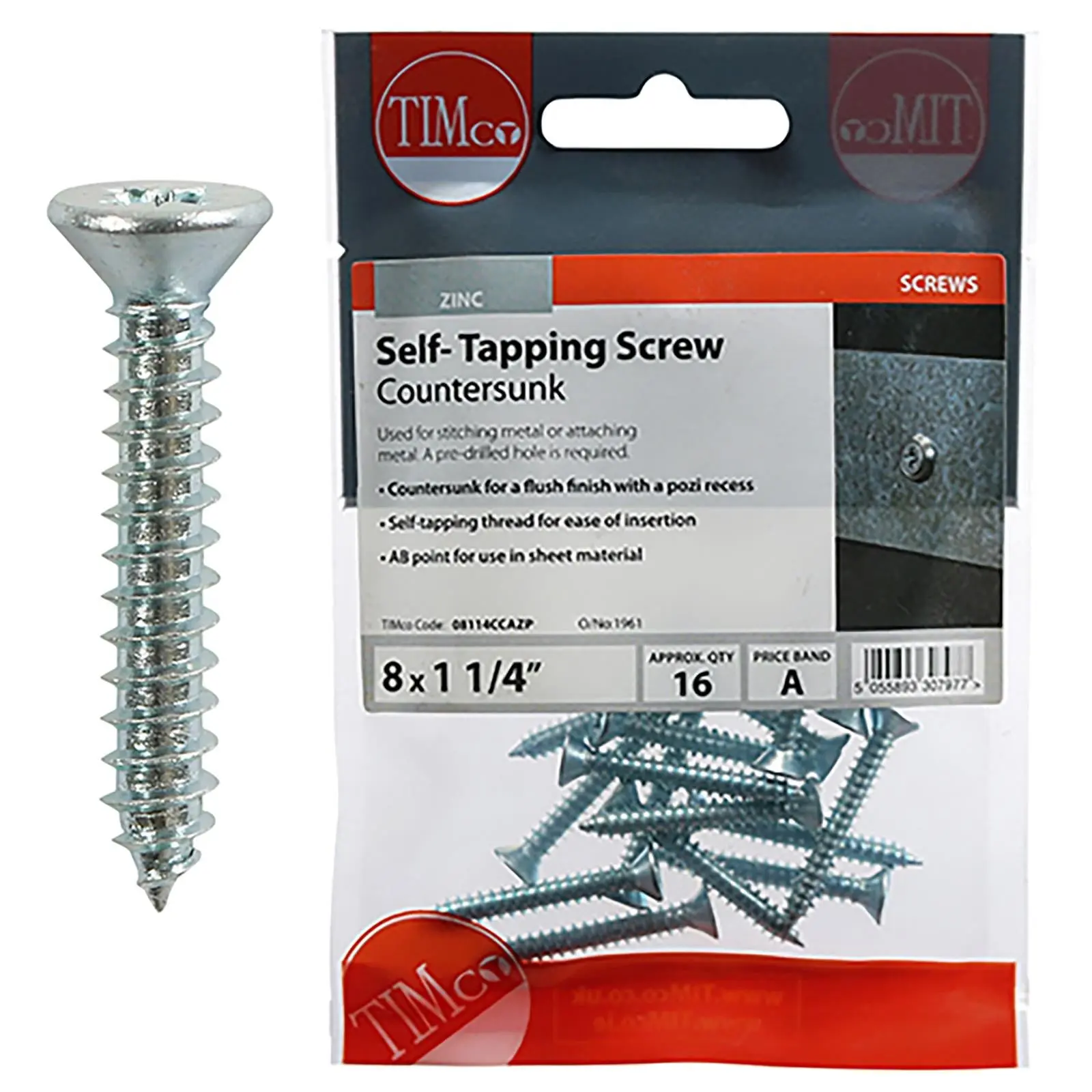 TIMCO Self Tapping Screws Countersunk Zinc Pozi - Choose Size - Image 4