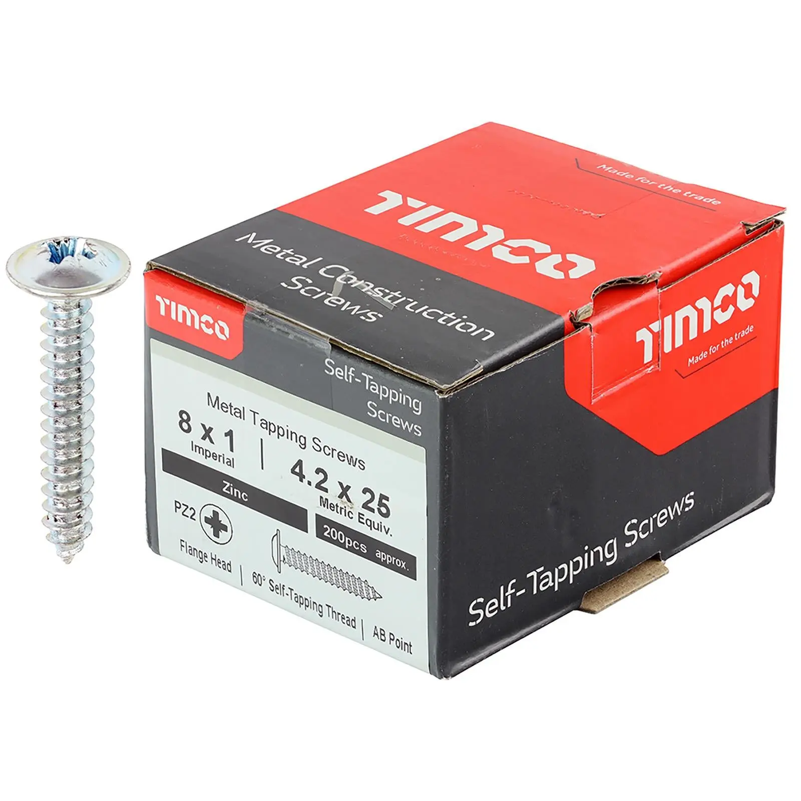 TIMCO Self Tapping Screws Flange Head Zinc Pozi - Choose Size - Image 2