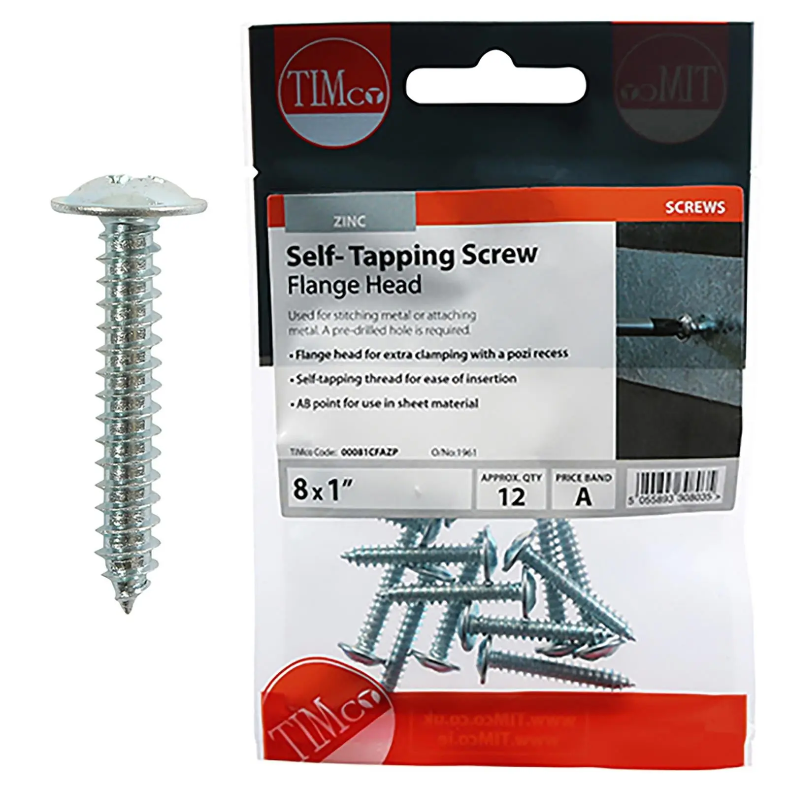 TIMCO Self Tapping Screws Flange Head Zinc Pozi - Choose Size - Image 9