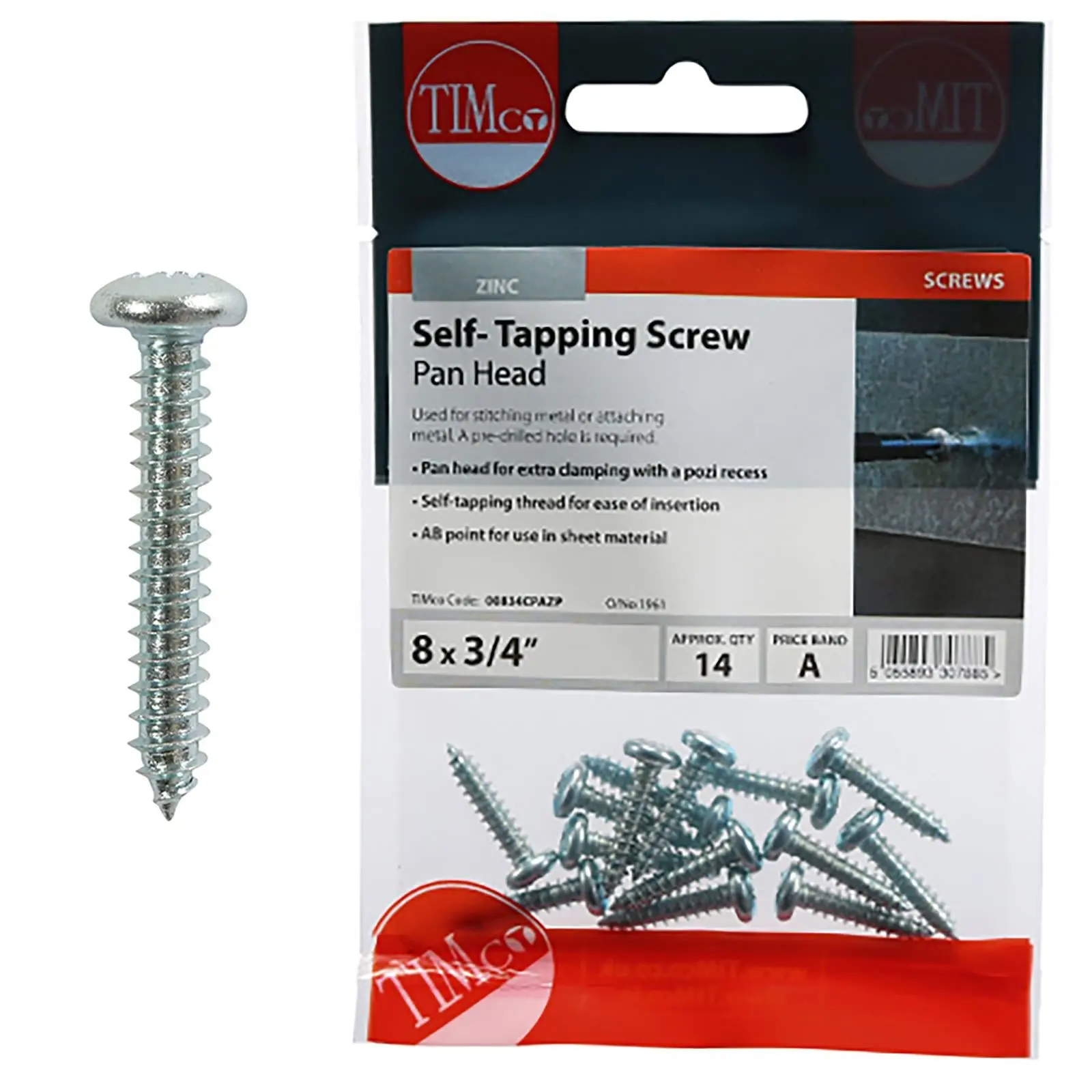 TIMCO Self Tapping Screws Pan Head Zinc Pozi - Choose Size - Image 22