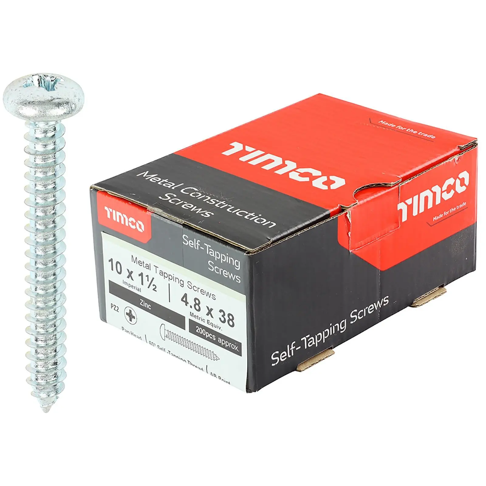 TIMCO Self Tapping Screws Pan Head Zinc Pozi - Choose Size - Image 39