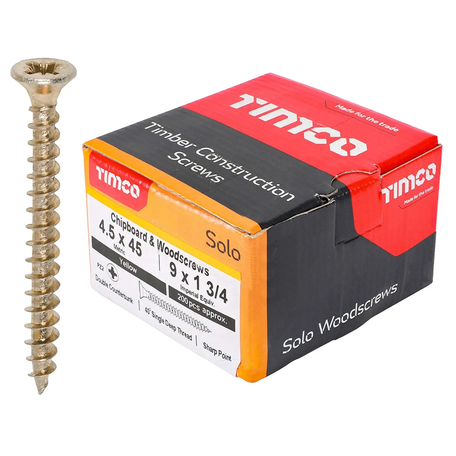 TIMCO SOLO Wood Screws Yellow Double Countersunk Pozi Boxed - Choose Size - Image 21