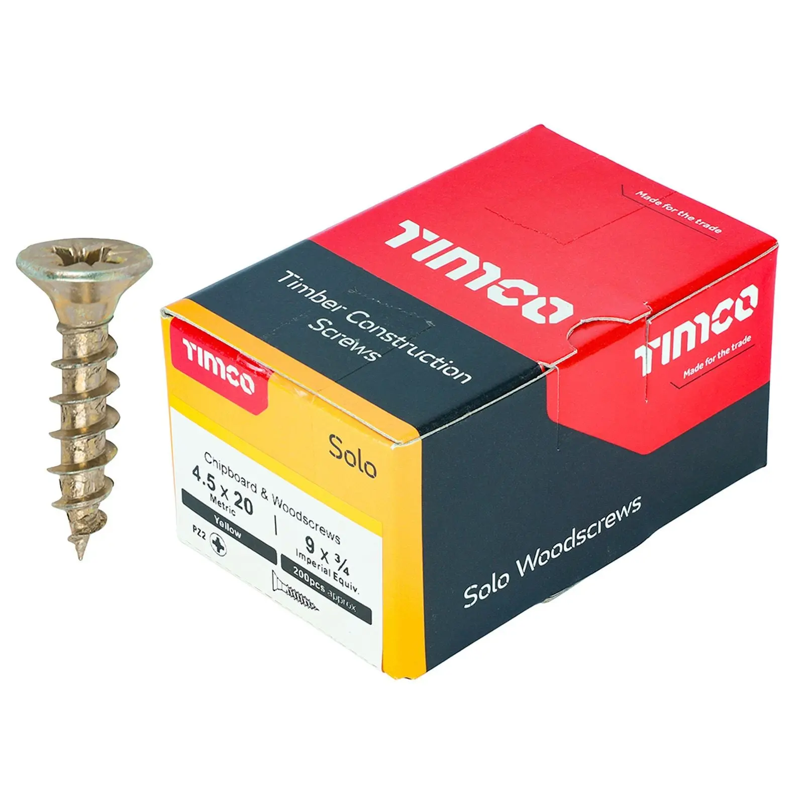 TIMCO SOLO Wood Screws Yellow Double Countersunk Pozi Boxed - Choose Size - Image 44