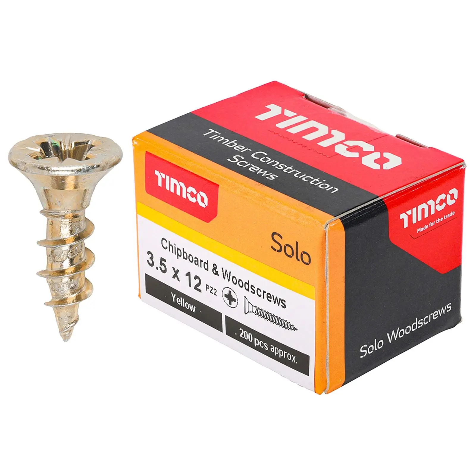 TIMCO SOLO Wood Screws Yellow Double Countersunk Pozi Boxed - Choose Size - Image 48