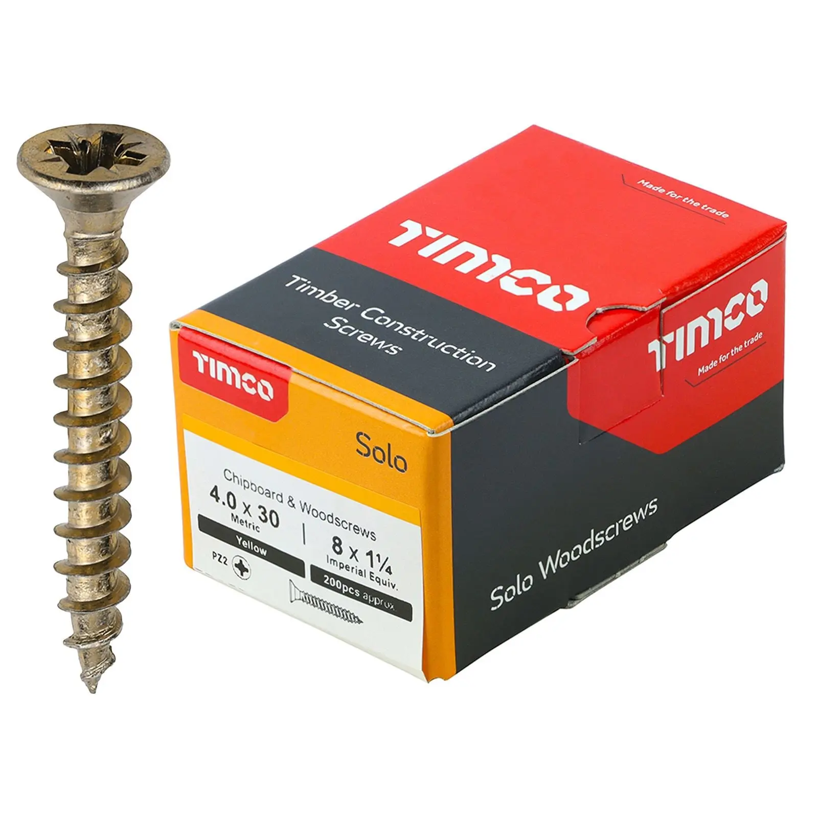 TIMCO SOLO Wood Screws Yellow Double Countersunk Pozi Boxed - Choose Size - Image 5