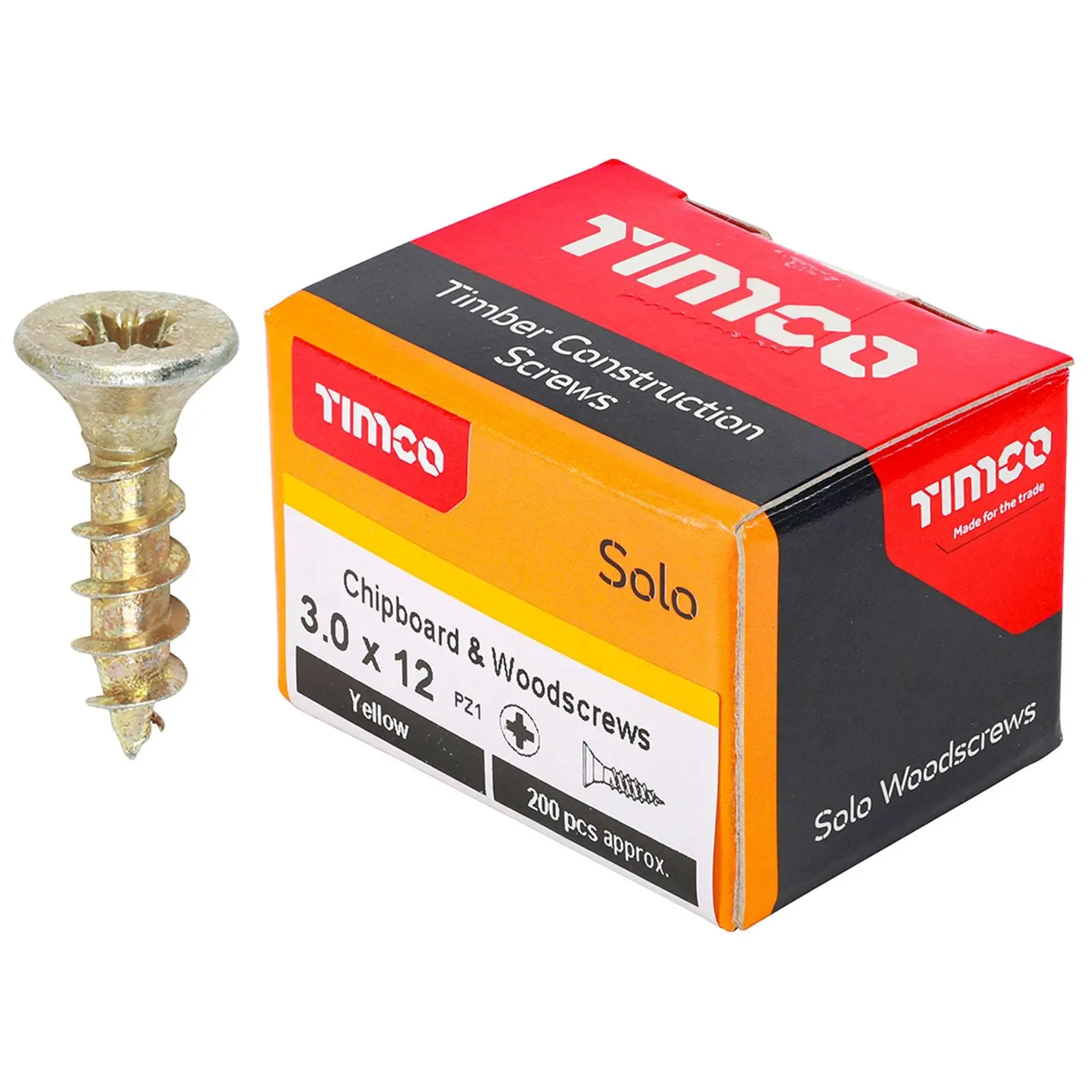 TIMCO SOLO Wood Screws Yellow Double Countersunk Pozi Boxed - Choose Size - Image 50