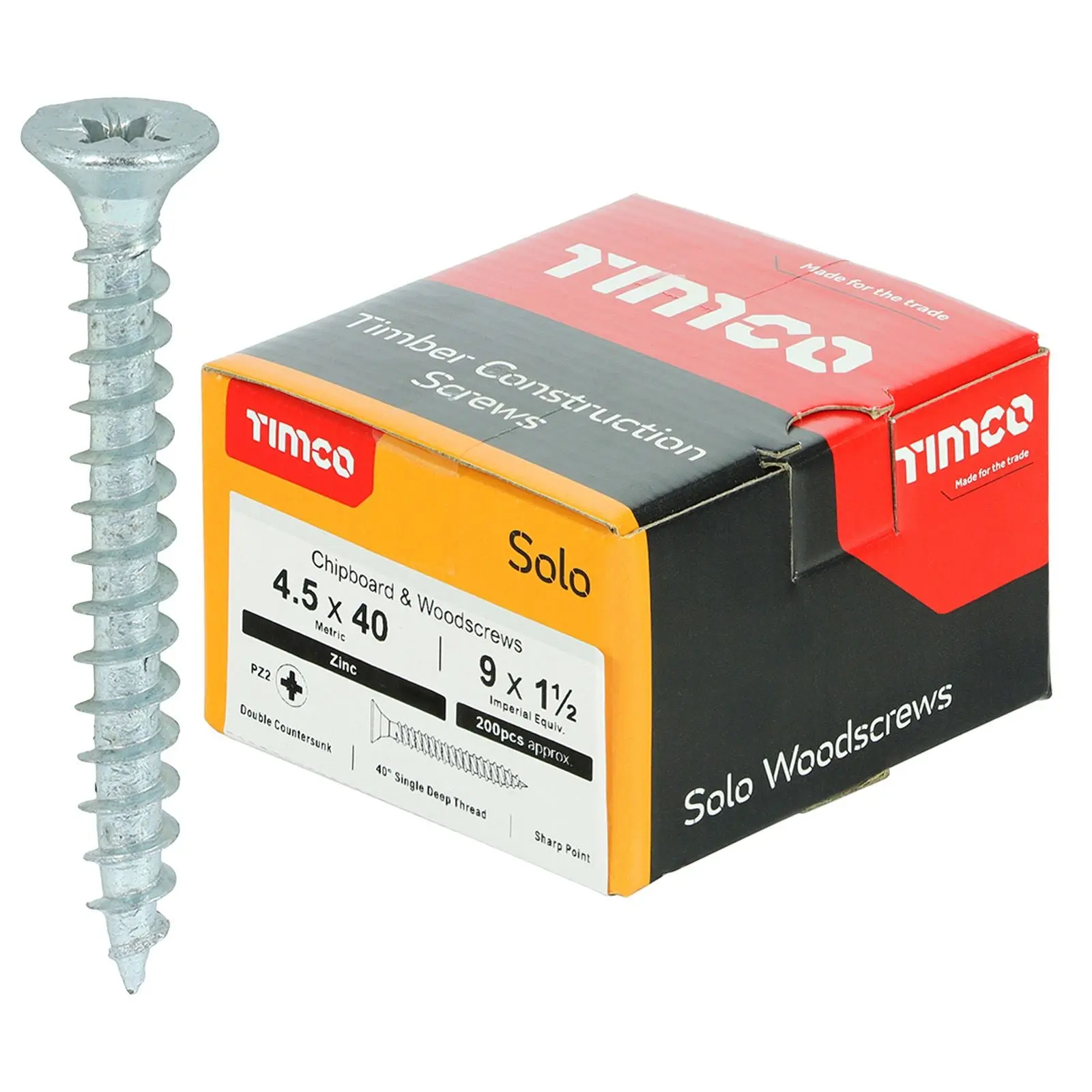TIMCO SOLO Wood Screws Zinc Double Countersunk Pozi Boxed - Choose Size - Image 17