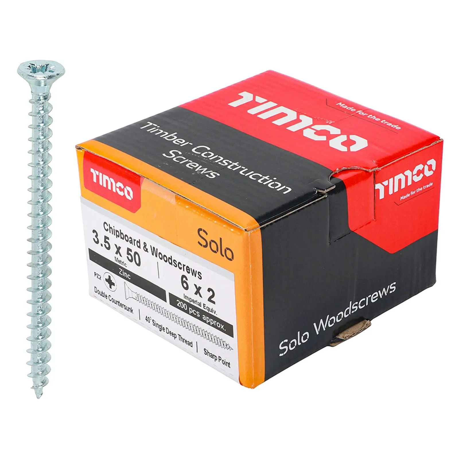 TIMCO SOLO Wood Screws Zinc Double Countersunk Pozi Boxed - Choose Size - Image 19
