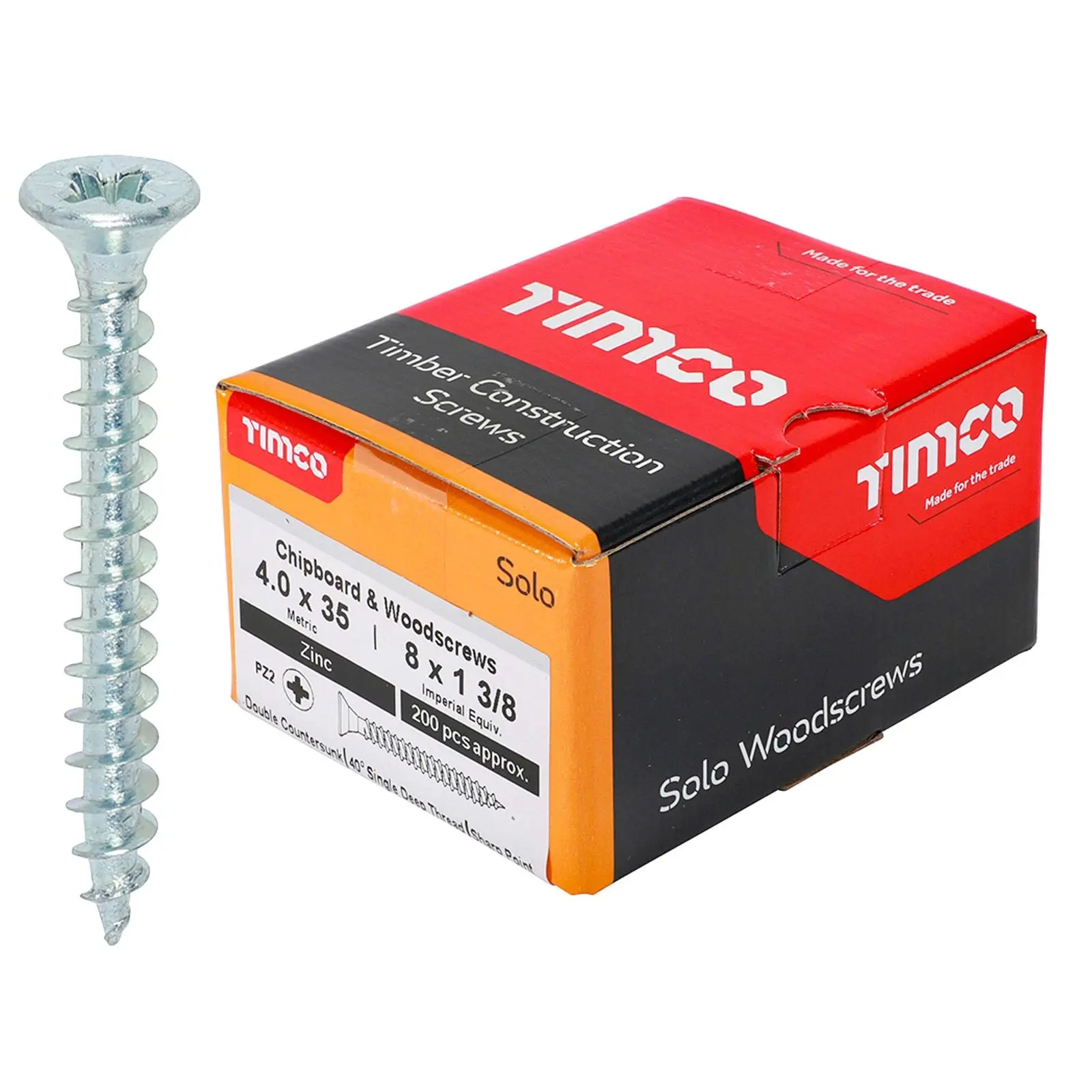 TIMCO SOLO Wood Screws Zinc Double Countersunk Pozi Boxed - Choose Size - Image 3
