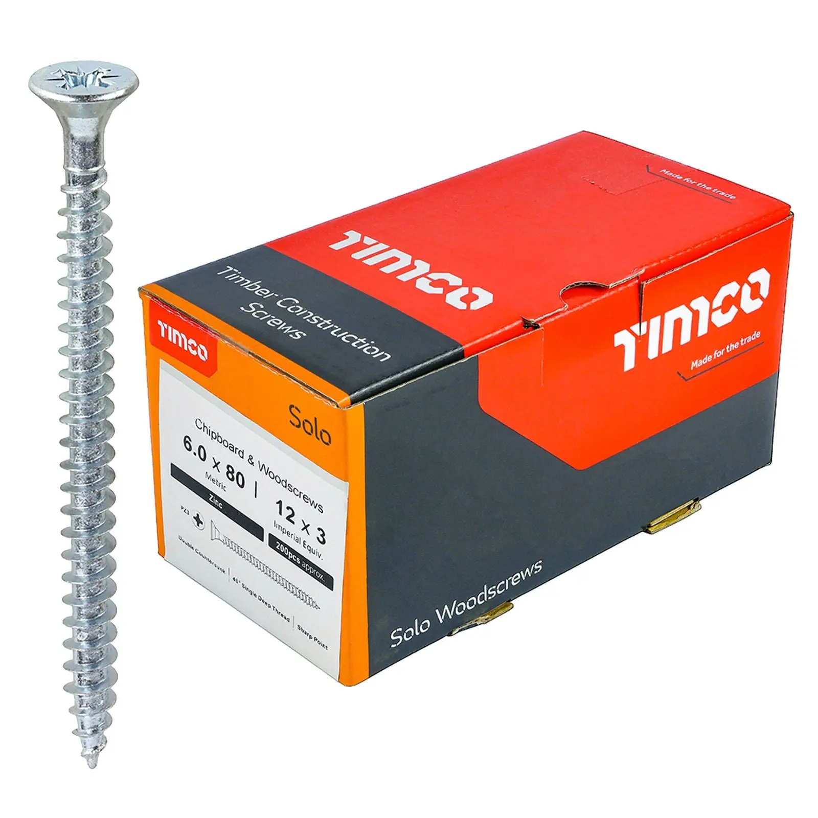 TIMCO SOLO Wood Screws Zinc Double Countersunk Pozi Boxed - Choose Size - Image 32
