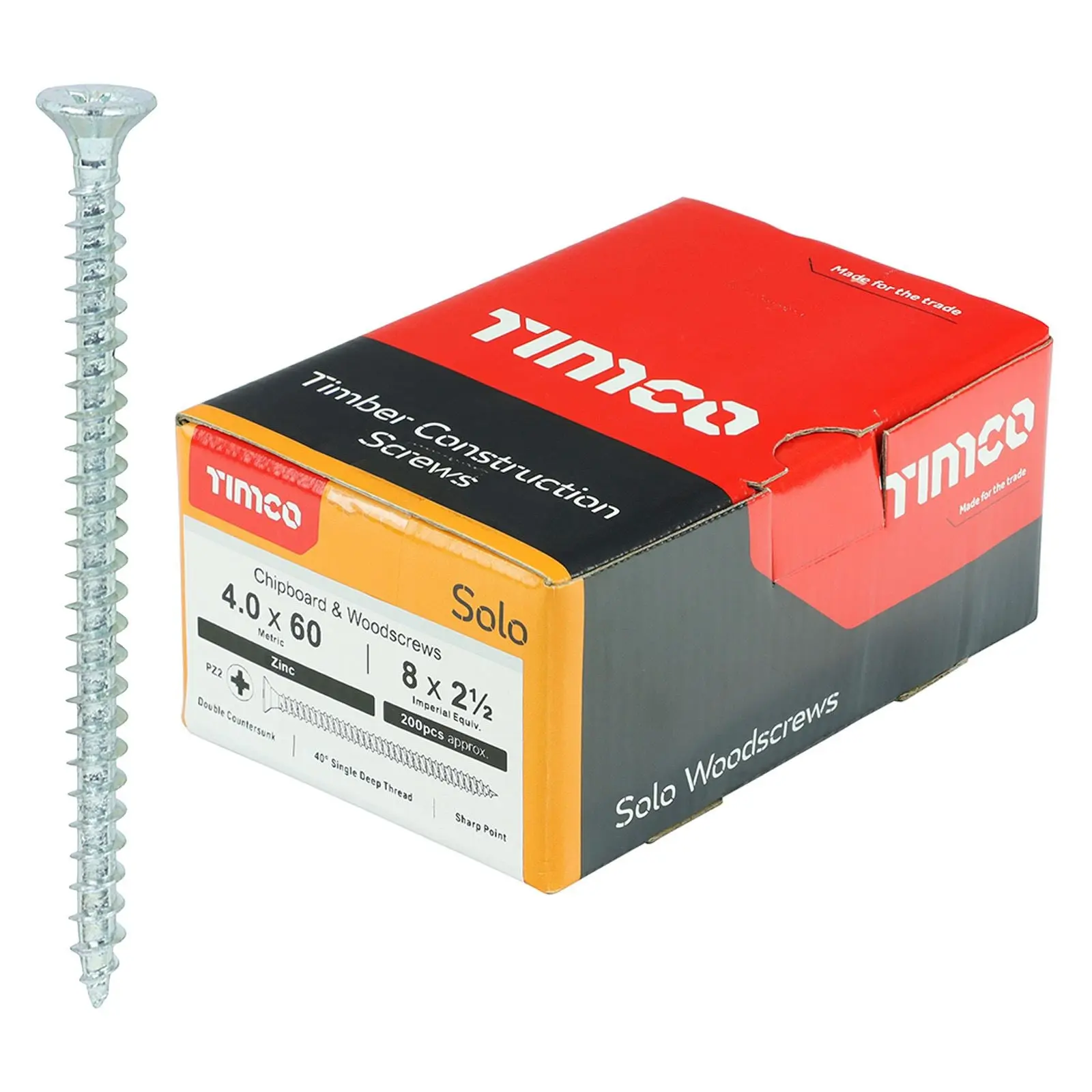 TIMCO SOLO Wood Screws Zinc Double Countersunk Pozi Boxed - Choose Size - Image 45
