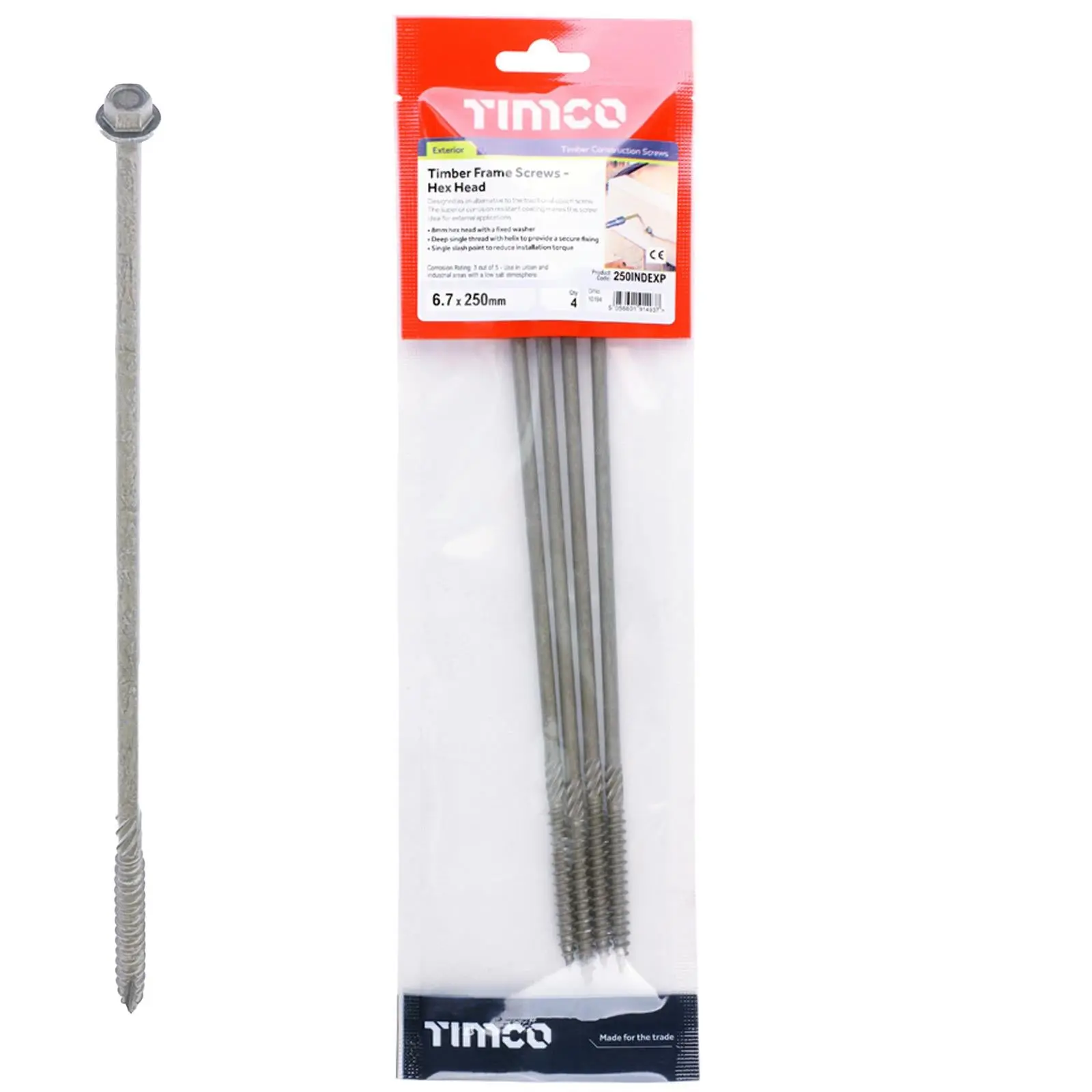 TIMCO Timber Framing and Landscaping Screws Hex Head Exterior Green Orgainc 6.7mm - Image 11
