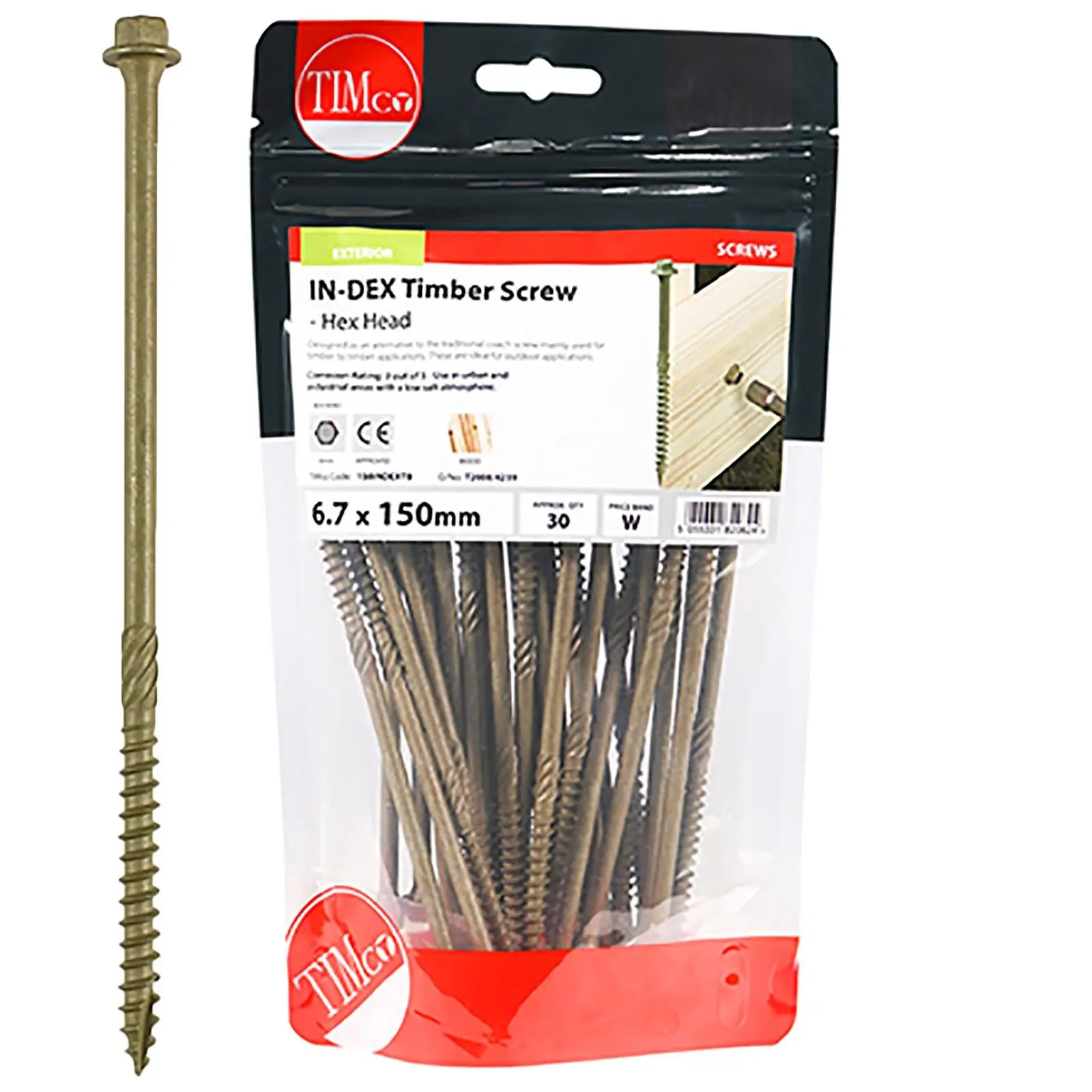 TIMCO Timber Framing and Landscaping Screws Hex Head Exterior Green Orgainc 6.7mm - Image 12