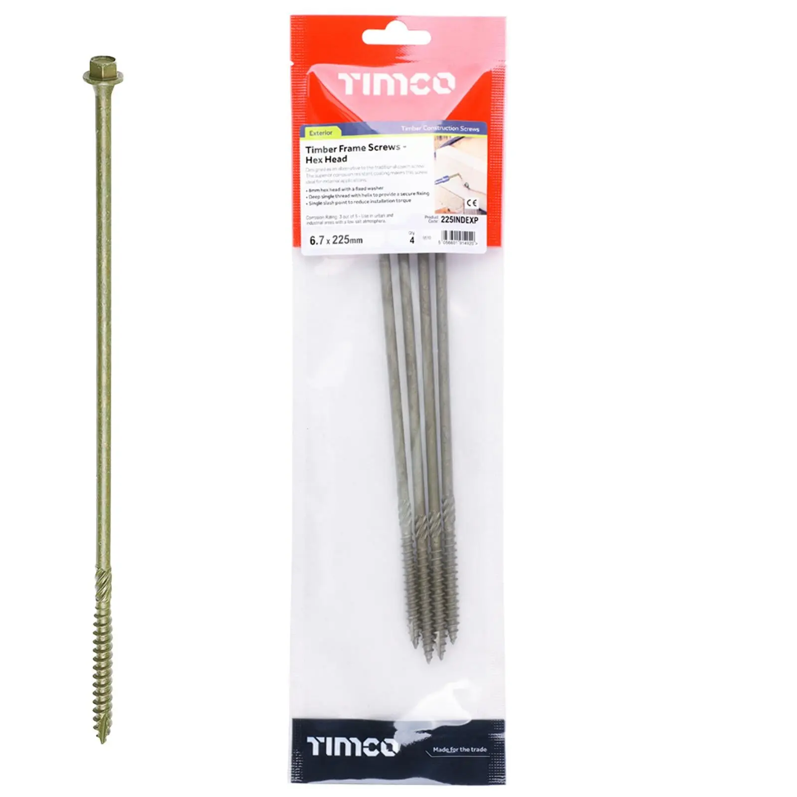 TIMCO Timber Framing and Landscaping Screws Hex Head Exterior Green Orgainc 6.7mm - Image 8