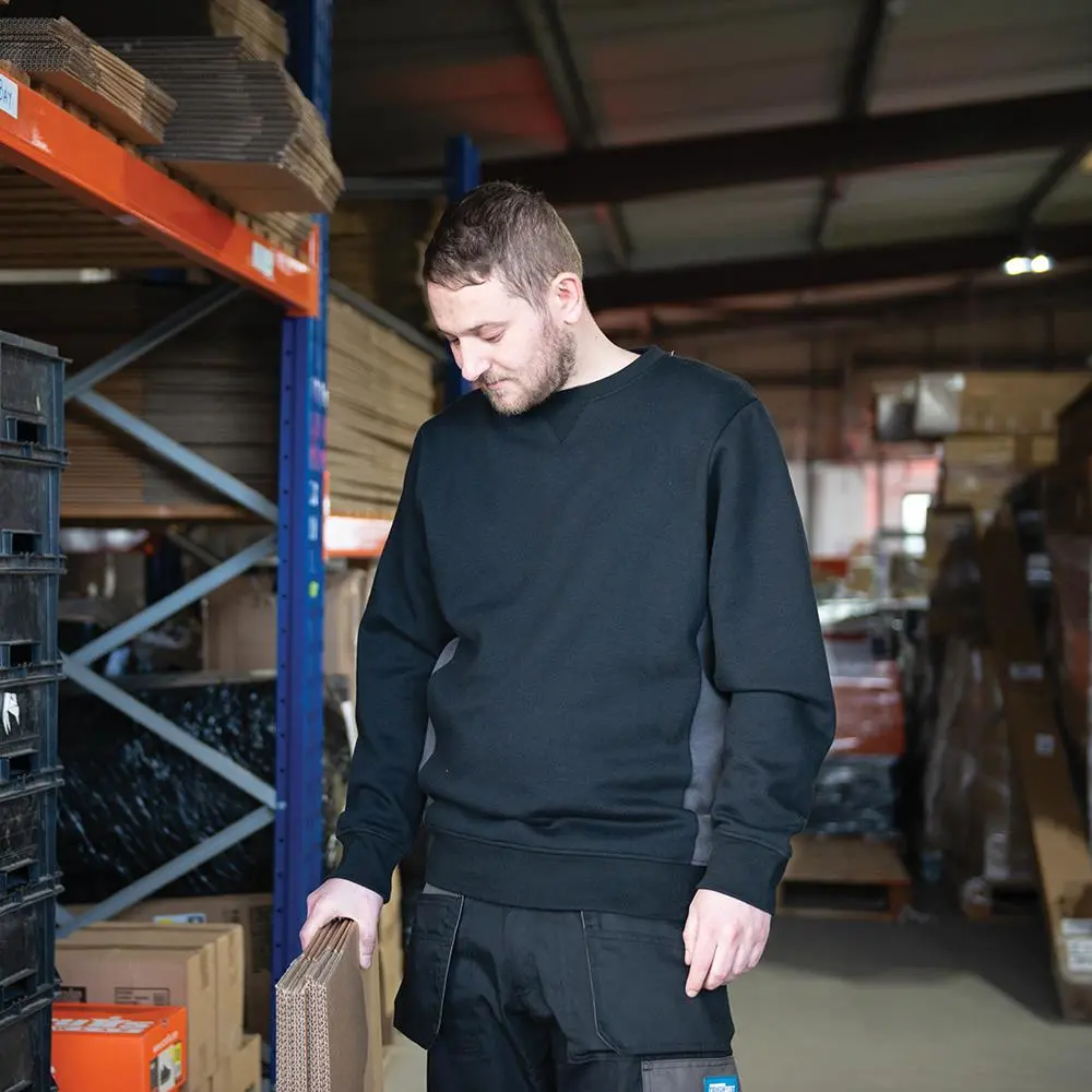 Tough Grit 2-Tone Sweatshirt Black / Charcoal L 857935 - Image 2