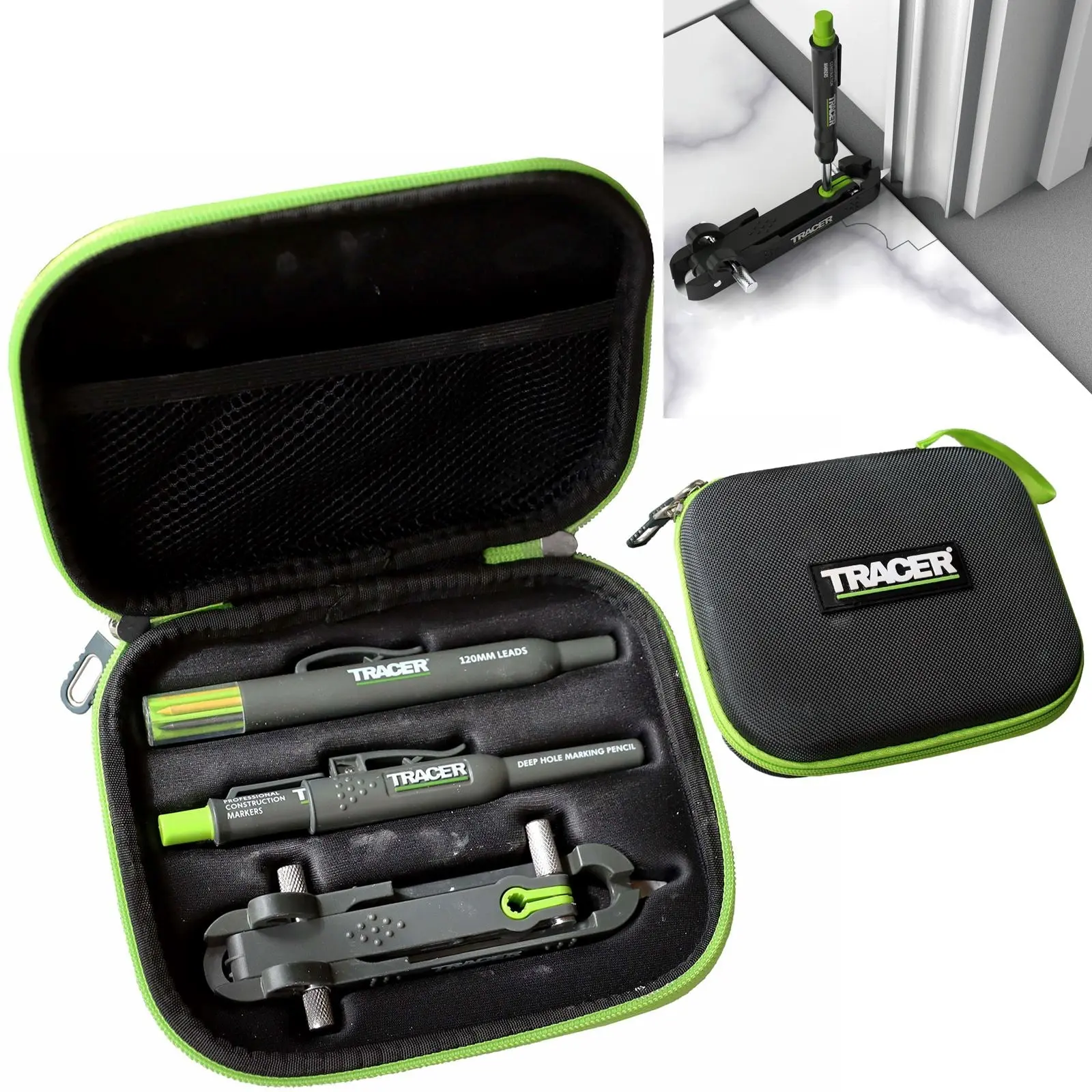 TRACER Pro Scribe Tool Deep Hole Pencil and 6 Replacement Lead Holster