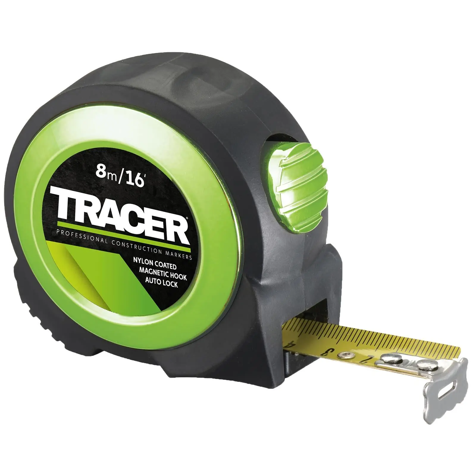 TRACER Tape Measure 8m Auto Lock Nylon Coated and Large Magnetic Hook - Image 2