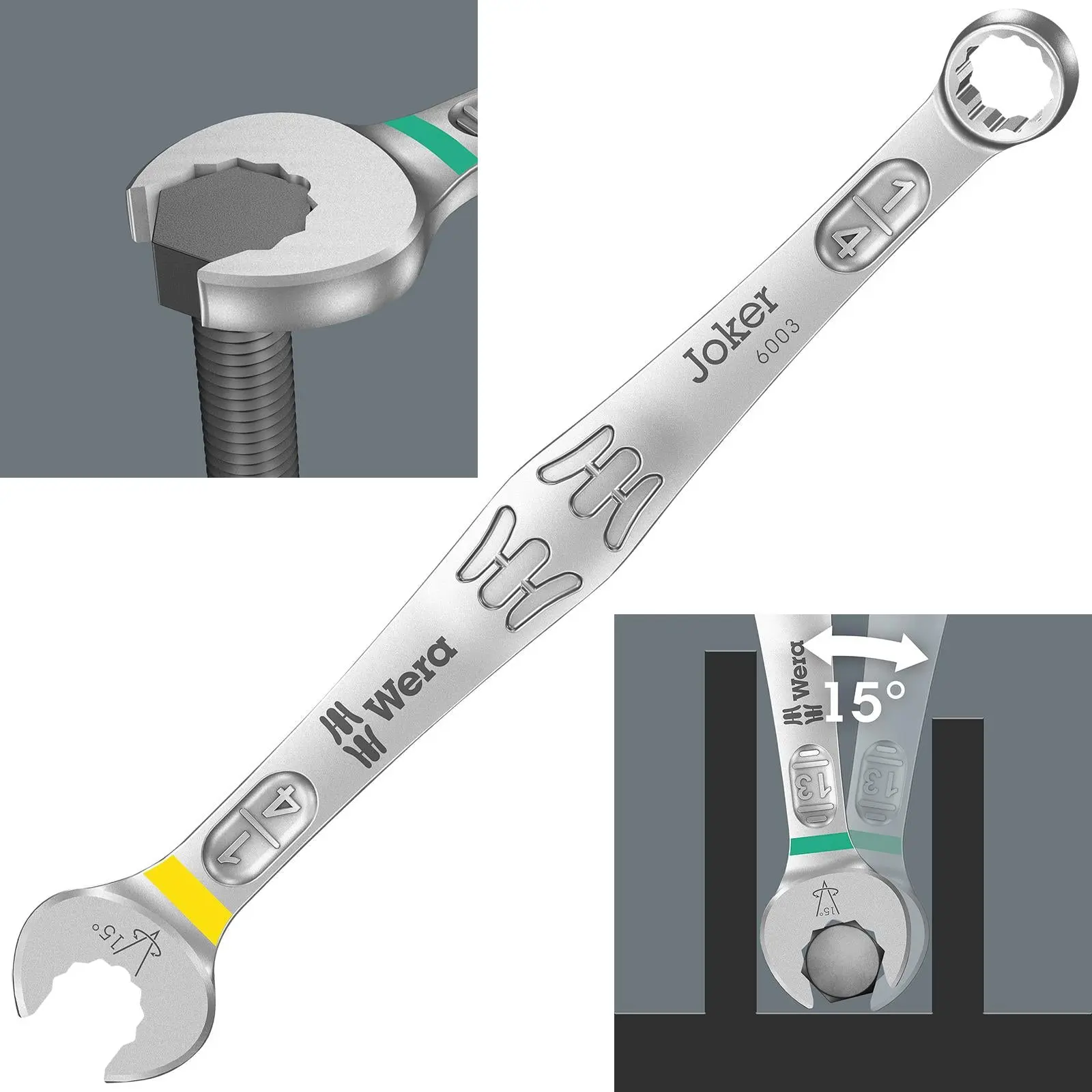 Wera 6003 Joker Combination Spanner Wrench Open End Ring Imperial - Image 5